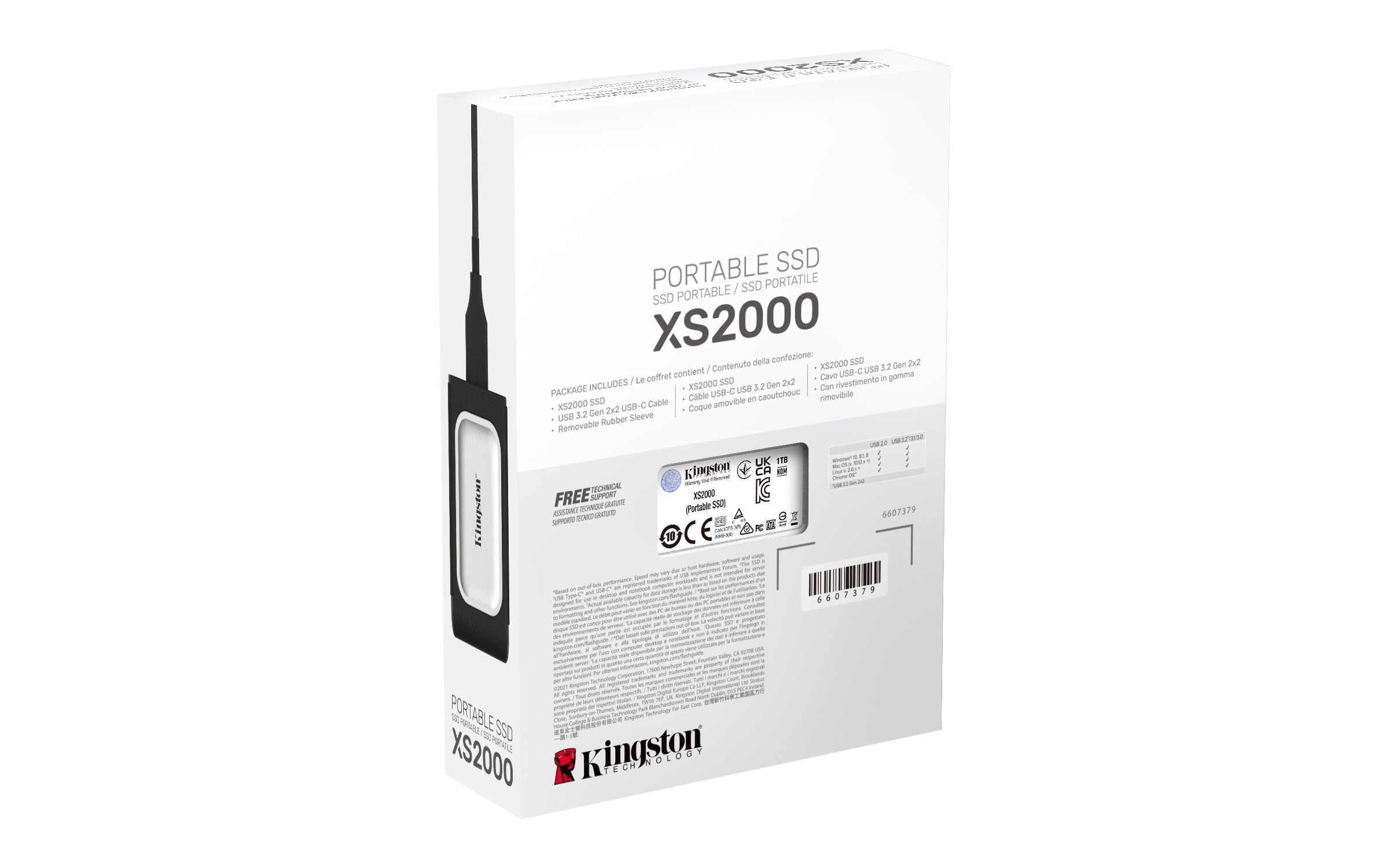 2 (3.1 Gen 2) Svart, Silver Kingston Technology SXS2000/1000G 0740617321340|740617321340 Externa SSD-Hårddiskar XS2000 www