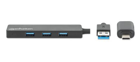 f.se Manhattan 180863 gränssnittshubbar USB 3.2 Gen 1 (3.1 Gen 1) Type-A + Type-C 5000 Mbit/s Svart Manhattan 180863 07666