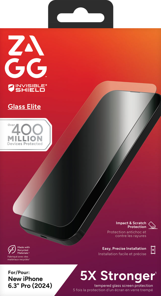 iPhone 16 Pro Screen www.electricalstuff.se ElectricalStuff.se InvisibleShield Glass Elite Apple iPhone 16 Pro Screen ZAGG