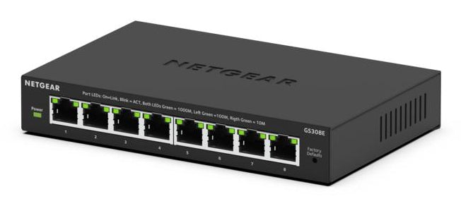 www.electricalstuff.se ElectricalStuff.se NETGEAR GS308E hanterad L2/L3 Gigabit Ethernet (10/100/1000) Strömförsörjning vi