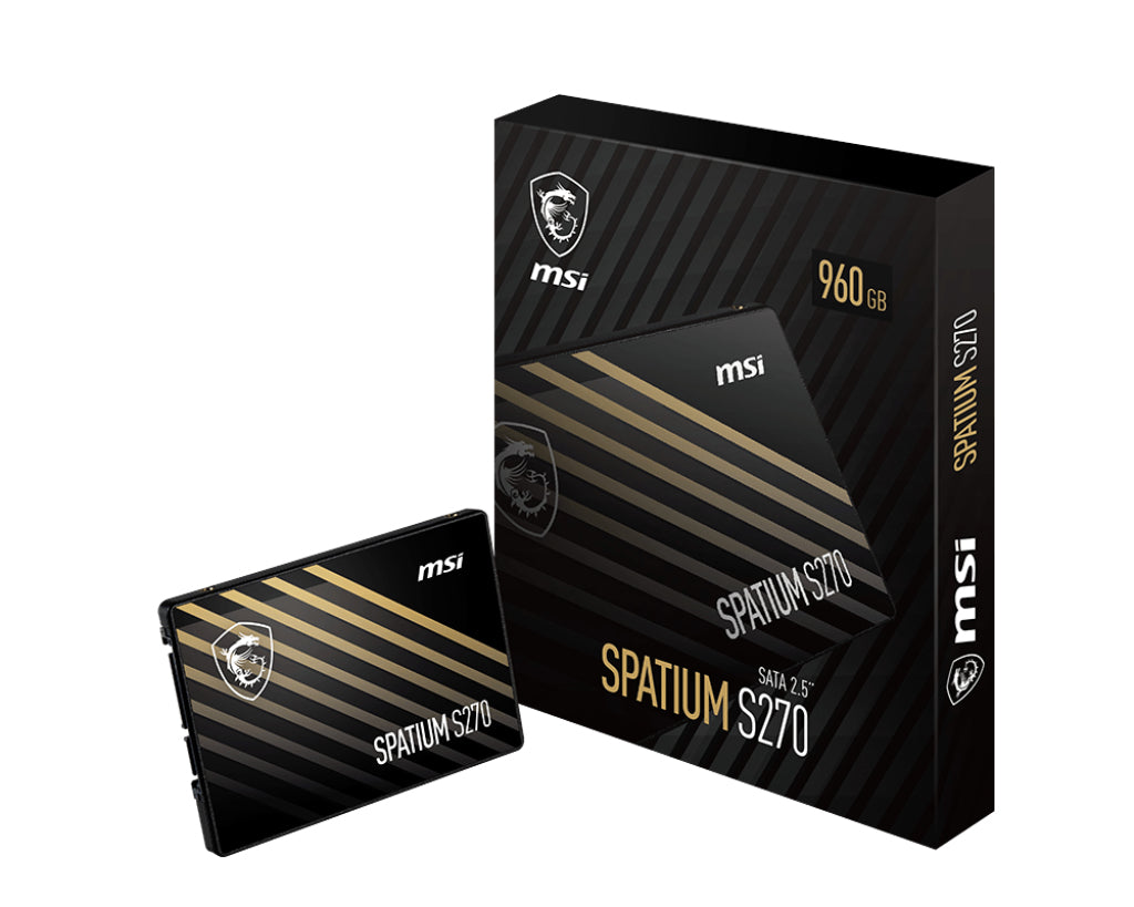 www.electricalstuff.se ElectricalStuff.se MSI SPATIUM S270 SATA 2.5 960GB SSD-hårddisk 2.5" Serial ATA III 3D NAND MSI SPA