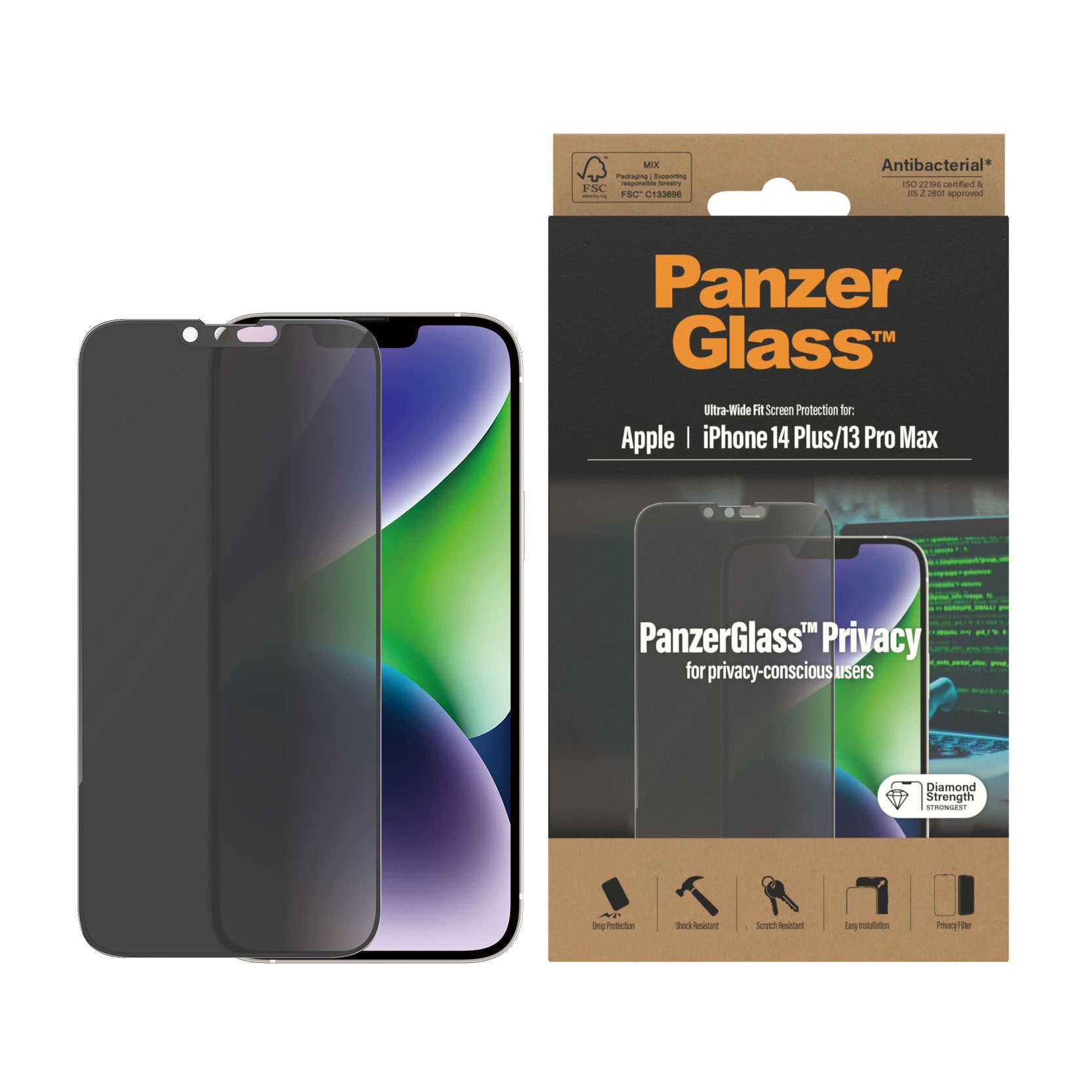 PanzerGlass P2773 5711724127731 Skärm- och Baksidesskydd till Mobiltelefoner Ultra-Wide Fit Privacy Appl www.electricalstu