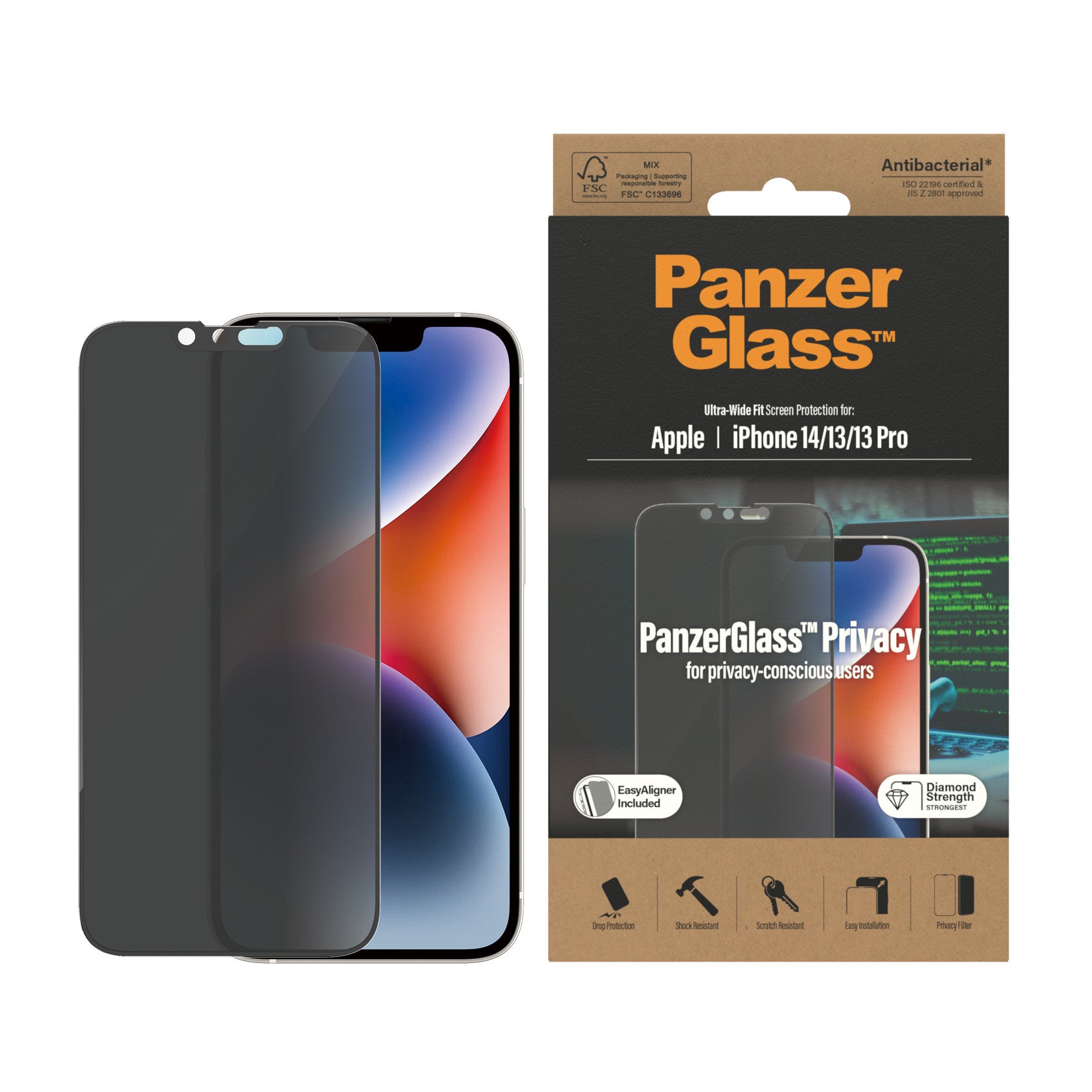 PanzerGlass P2783 5711724127830 Skärm- och Baksidesskydd till Mobiltelefoner Ultra-Wide Fit Privacy Appl www.electricalstu