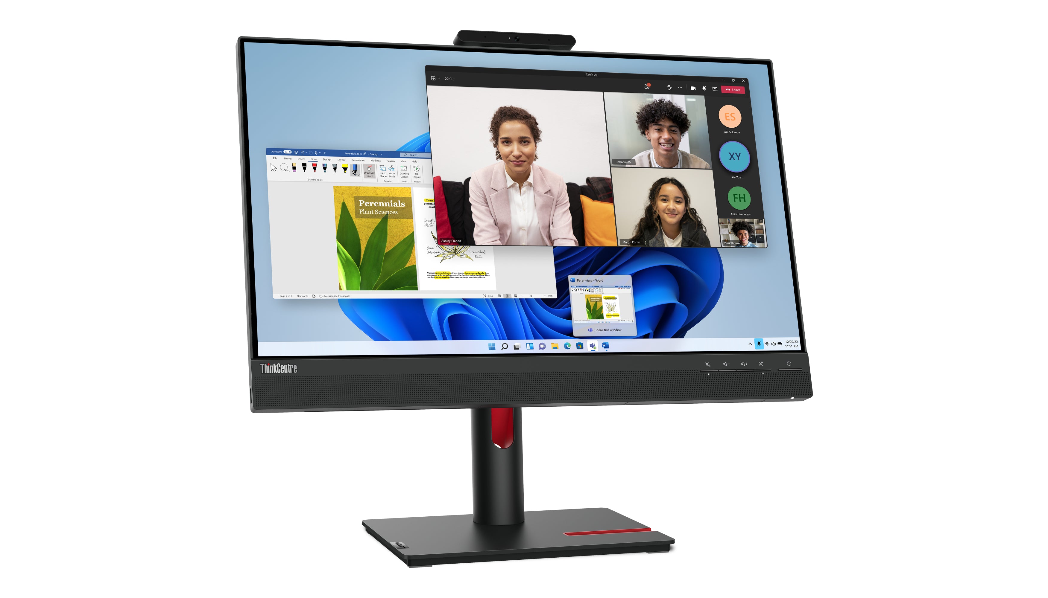 se Lenovo ThinkCentre Tiny-In-One 24 LED display 60,5 cm (23.8") 1920 x 1080 pixlar Full HD Pekskärm Svart Lenovo 12NBGAT1