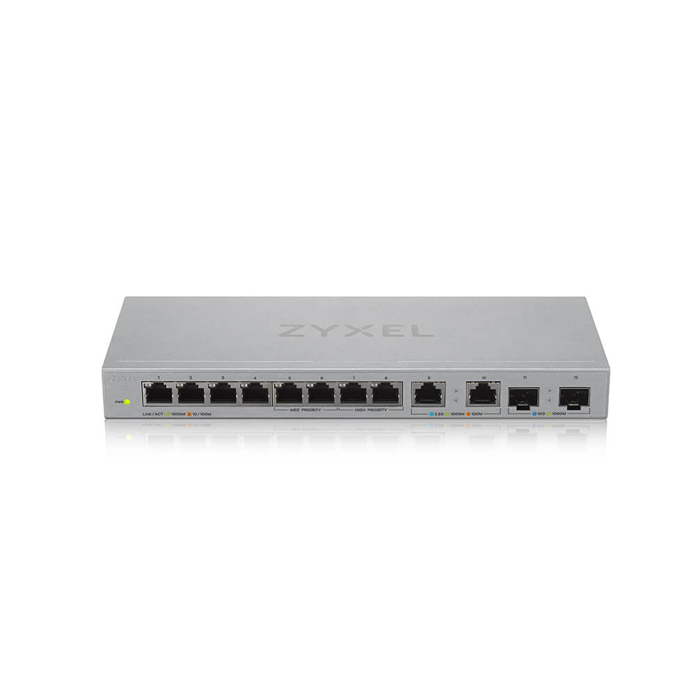 itchar Ohanterad Gigabit Ethernet (10/100/1000) Grå Zyxel XGS1010-12-ZZ0102F 4718937633708 Nätverksswitchar XGS1010-12-ZZ0