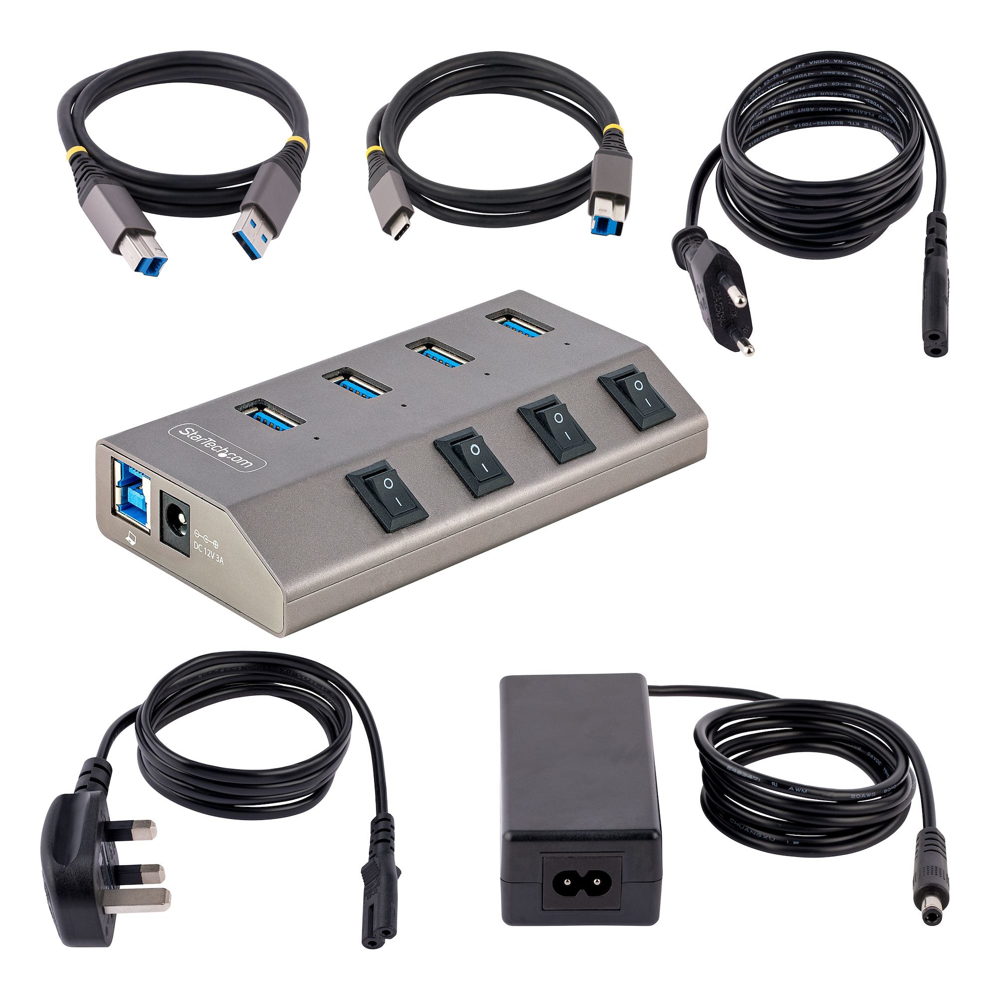 duella portomkopplare | USB 3.2 Gen 1 (5 Gbps) | 1 m USB-C- och USB-A-värdkablar ingårwww.electricalstuff.se ElectricalStuff