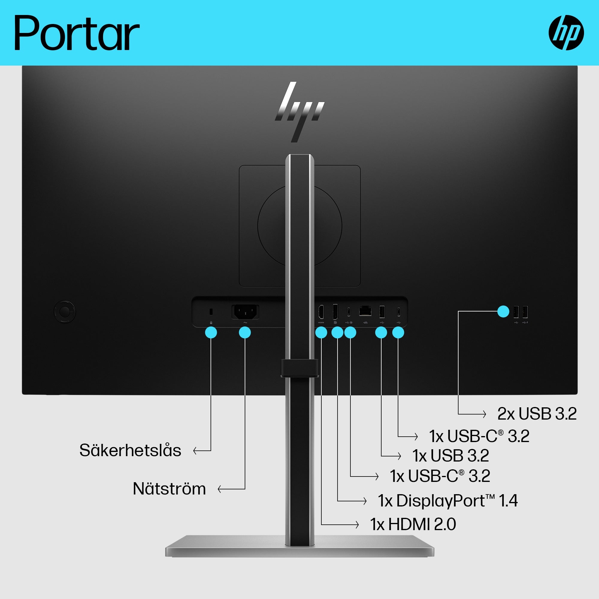 www.electricalstuff.se ElectricalStuff.se HP E-Series E27k G5 4K USB-C skärm HP 6N4C4AA#ABB 0196786294556|196786294556 Pla