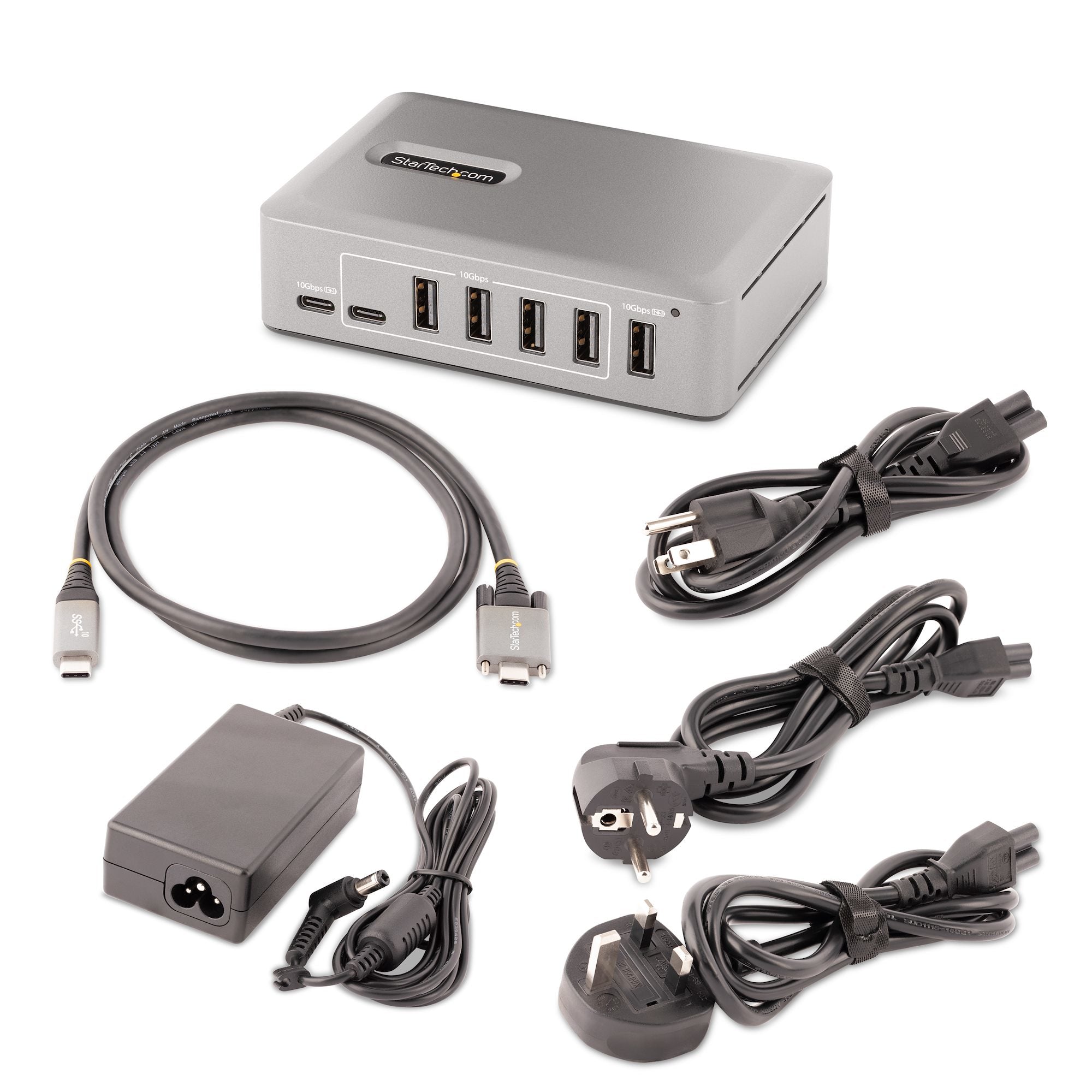 aggregat - USB 3.1 10 Gbps - USB-hubb för skrivbord/dator med USB-IF-certifierad 91 cm låsbar kabel, USB-C-hubb StarTech.com