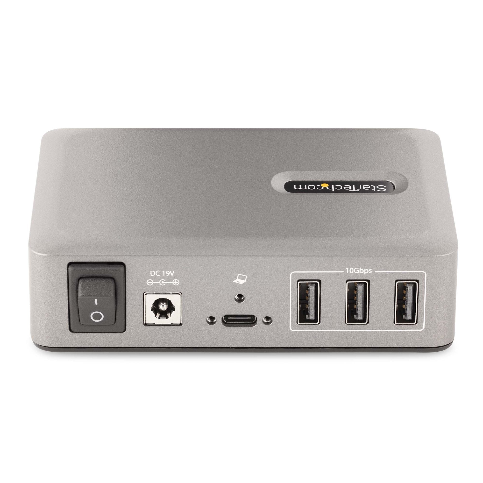 Självförsörjande med 65 W nätaggregat - USB 3.1 10 Gbps - USB-hubb för skrivbord/dator med USB-IF-certifierad 91 cm låsbar k