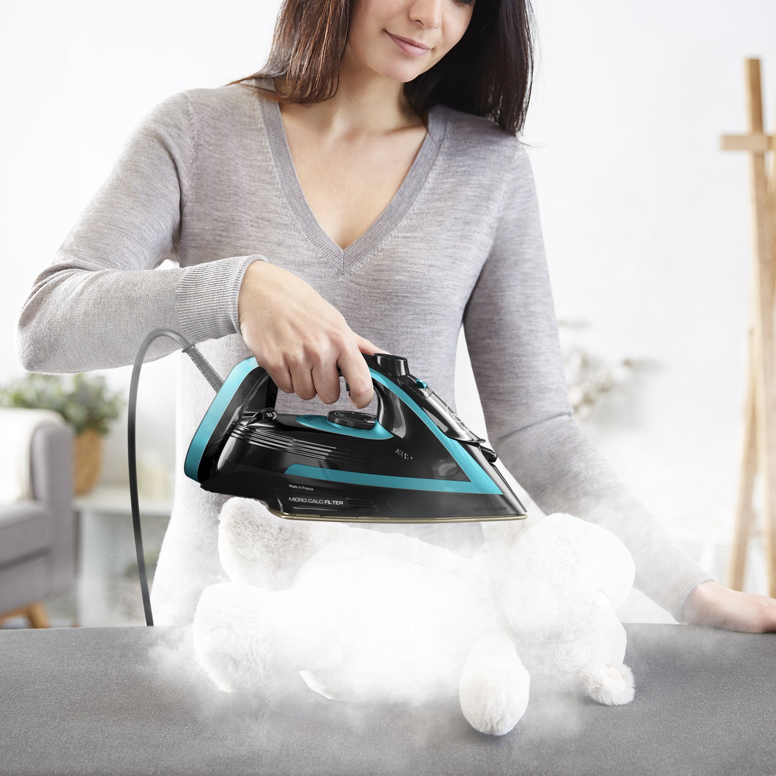Torr & Ångstrykjärn Durilium AirGlide Autoclean soleplate 3000 W Svart, Blå Tefal FV8066E0 3121040086490 Strykjärn Puregliss