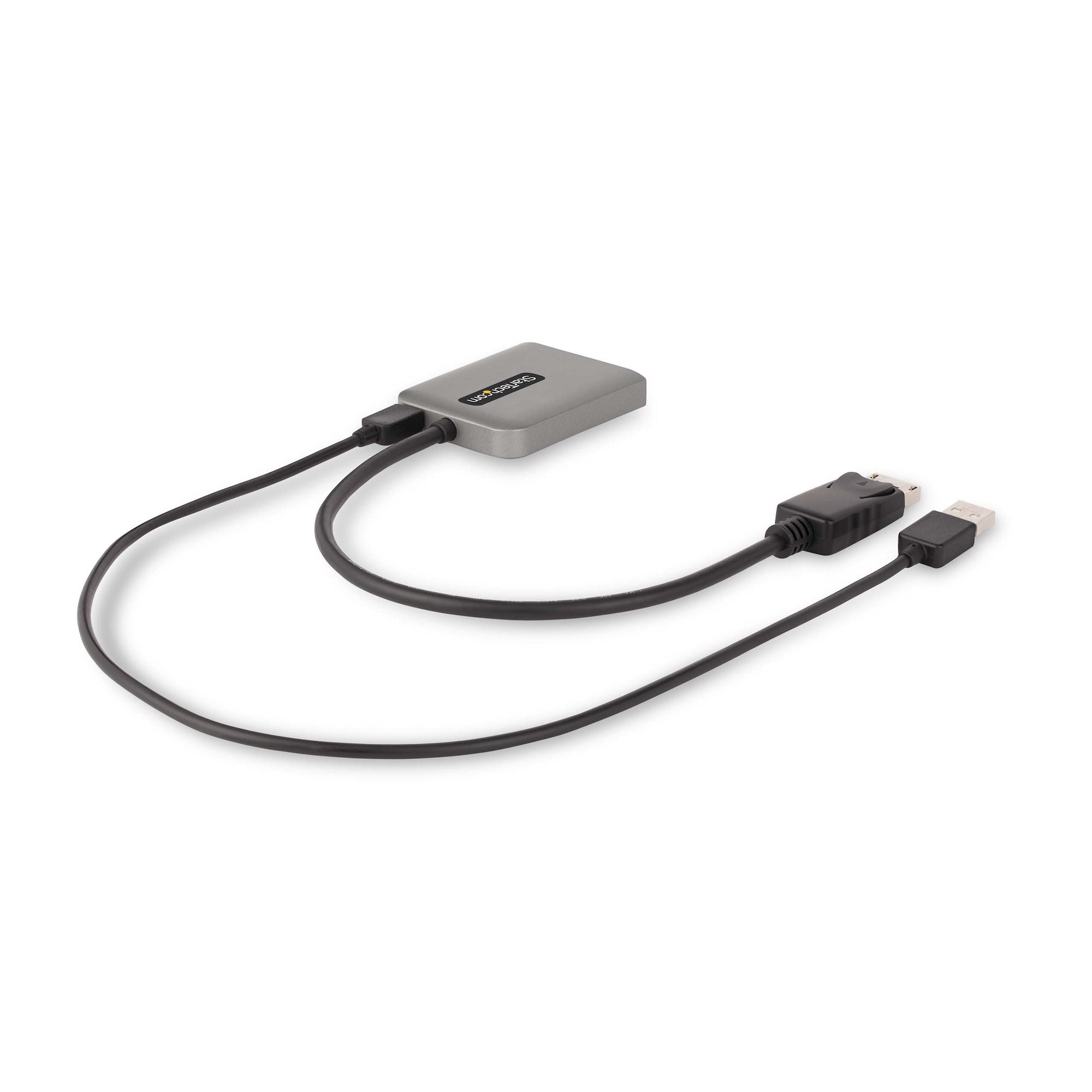2x DP-adapter för flera bildskärmar, dubbel 5K 60 Hz MST-hubb för dator, extra lång inbyggd kabel - endast för Windows StarT