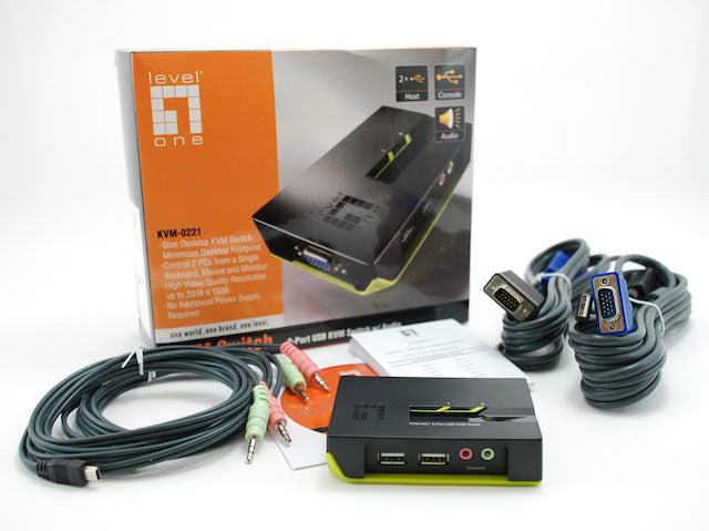 70|4052305697030|4055895921226 KVM-Switchar KVM-0221 www.electricalstuff.se ElectricalStuff.se LevelOne KVM-0221 KVM-swi