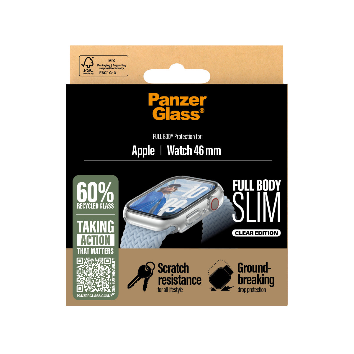 s 3714 smarta bärbart tillbehör Fodral Transparent Polyetentereftalat (PET) PanzerGlass 3714 5715685003639 Smarta Bärbara Ti