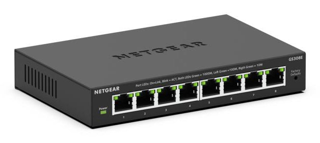 ia Ethernet (PoE) stöd Svart NETGEAR GS308E-400EUS 0606449170061|606449170061 Nätverksswitchar GS308E www.electricalstuff.