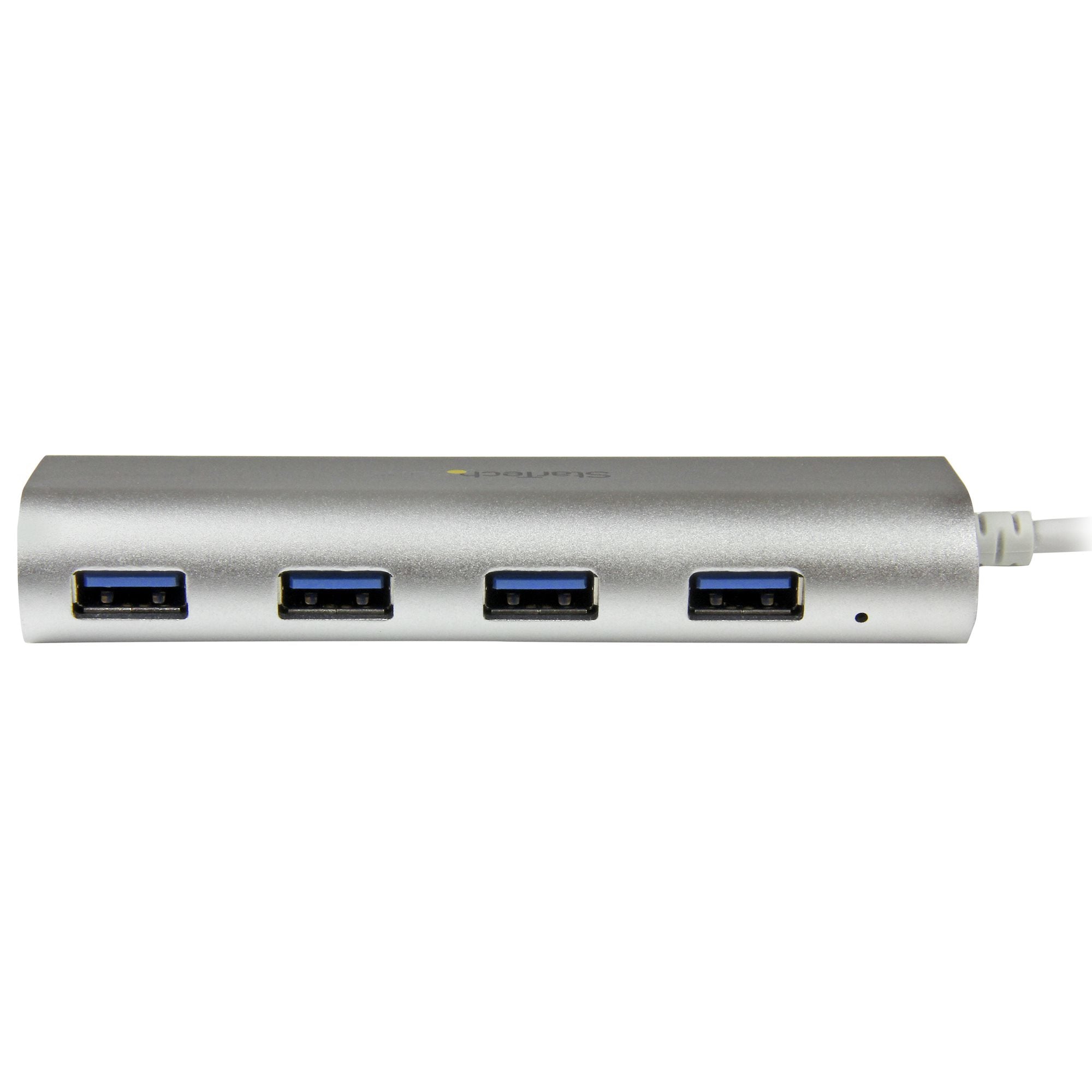 bel - 5Gbps Lägg till fyra USB 3.2 Gen 1-portar (5 Gbps) till din MacBook med hjälp av denna silverhubb i Apple-stil med en