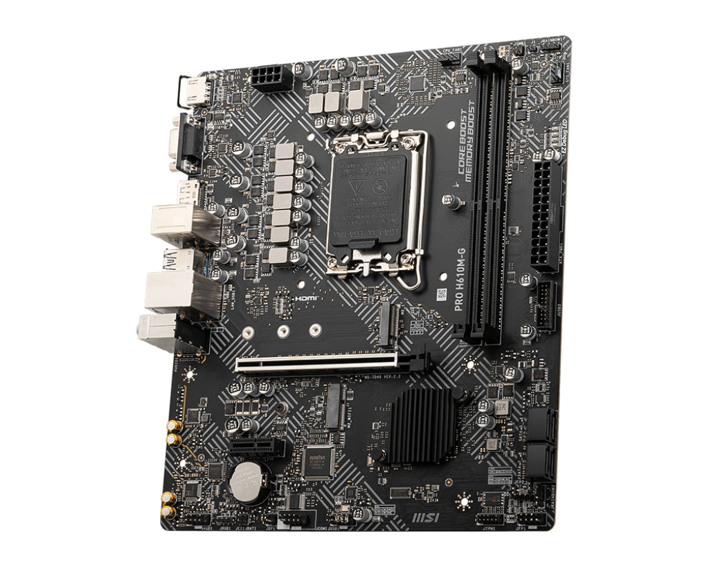 ort Intel H610 LGA 1700 micro ATX MSI PRO H610M-G 4719072942663|0824142282755|824142282755 Moderkort PRO H610M-G www.elect