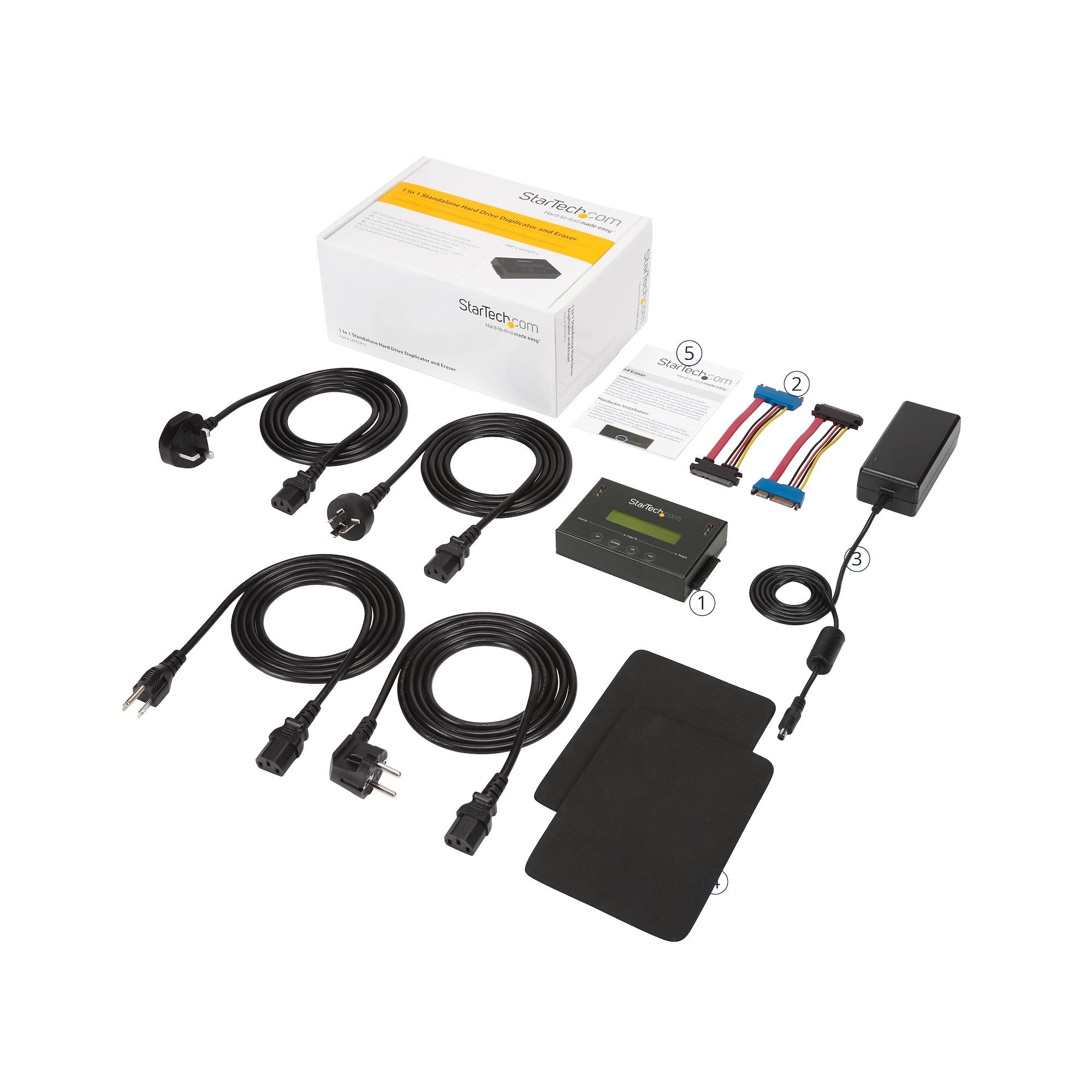 plikator och raderare, SATA HDD/SSD-diskklonerare och raderare, LCD-bildskärm, TAA-kompatibel, OS-oberoende StarTech.com SAT