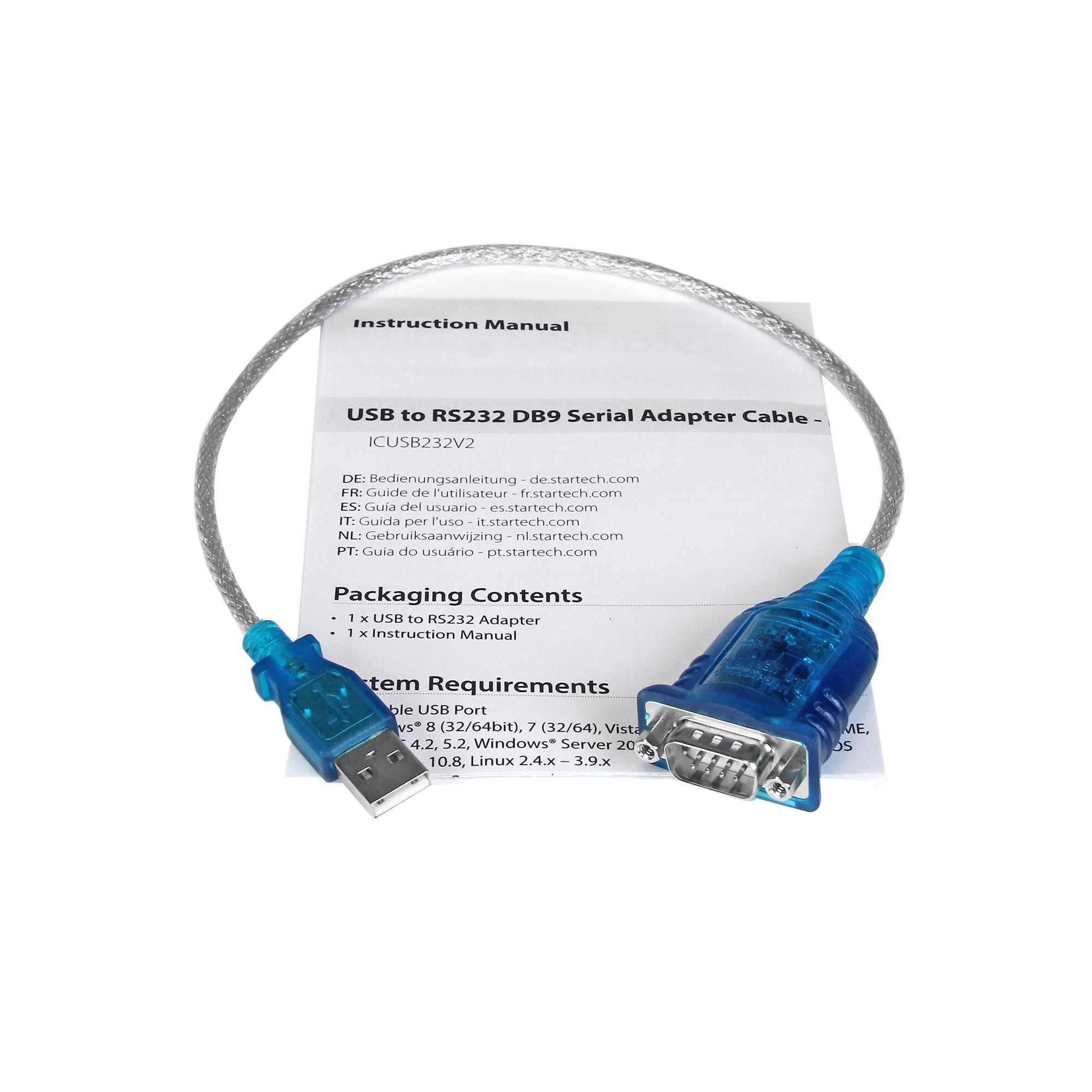 abeladapter med 1 port – M/M StarTech.com ICUSB232V2 0065030852609|065030852609|0641039409749|641039409749 Seriella Kablar