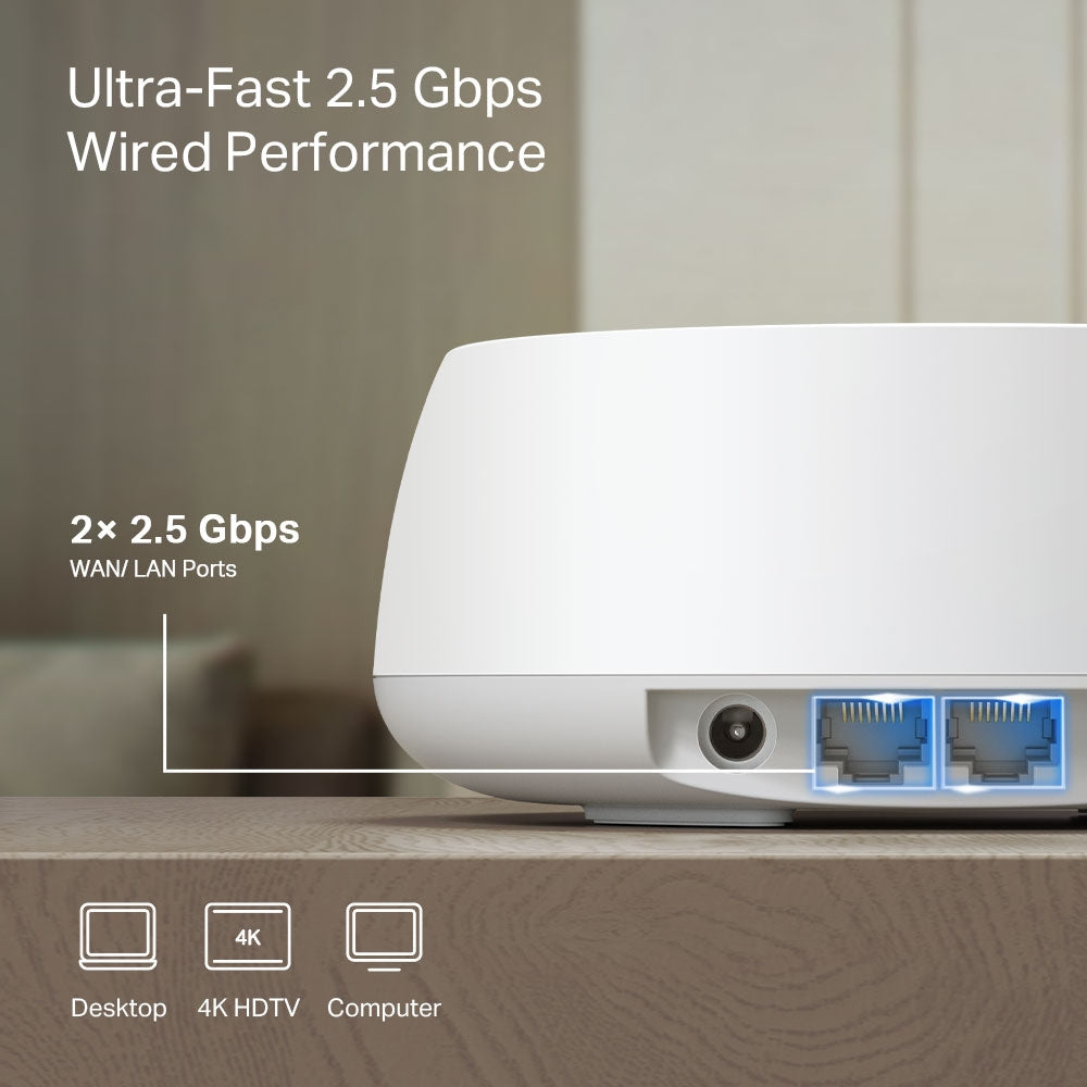 Link DECO BE25(2-PACK) mesh Wi-Fi-system Dual-band (2,4 GHz / 5 GHz) Wi-Fi 7 (802.11be) Vit Intern TP-Link DECO BE25(2-PACK)