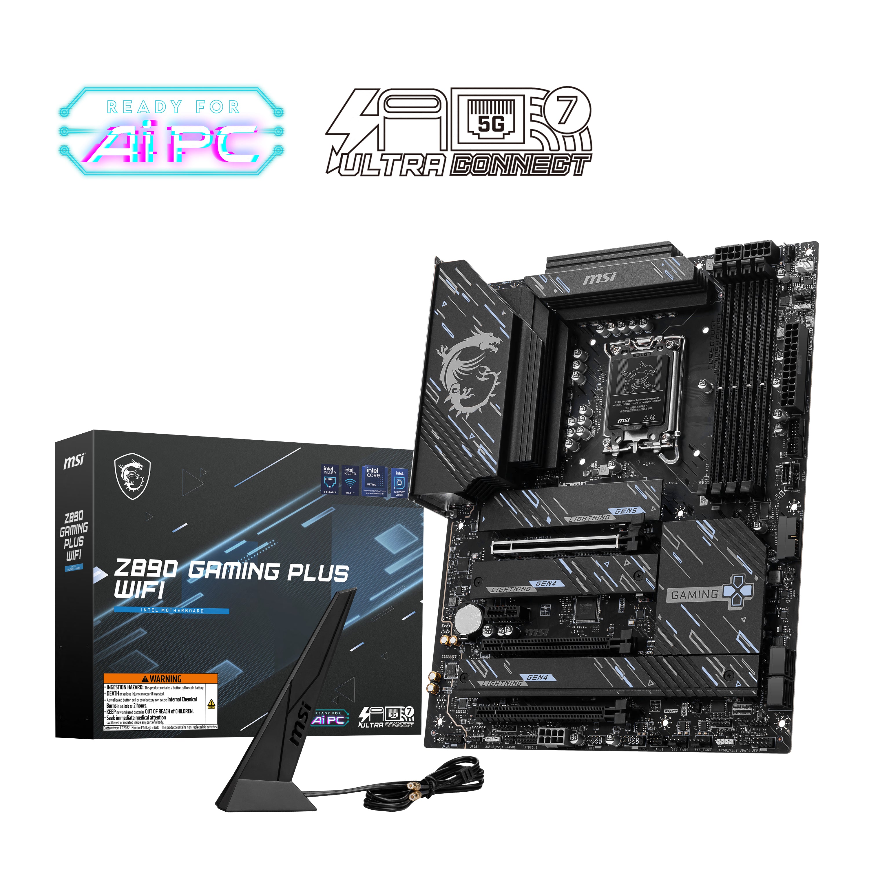 MSI Z890 GAMING PLUS WIFI 4711377257718 Moderkort Z890 GAMING PLUS WIFI www.electricalstuff.se ElectricalStuff.se MSI Z