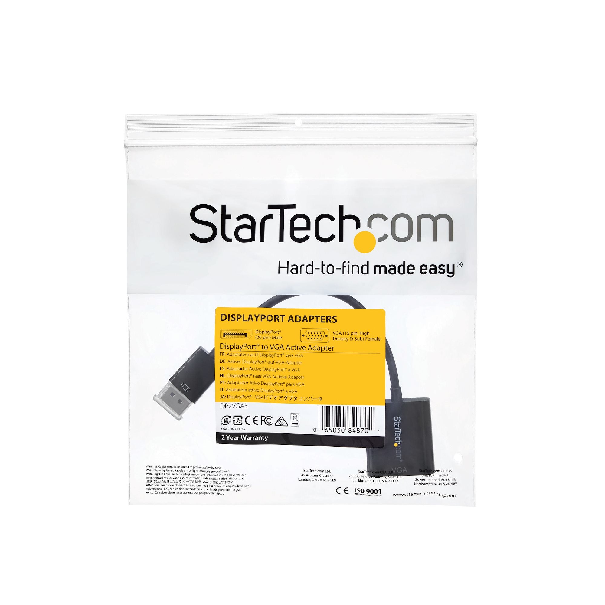 icalStuff.se StarTech.com DisplayPort 1.2 till VGA-adapterkonverterare – DP till VGA – 1920x1200 StarTech.com DP2VGA3 0065