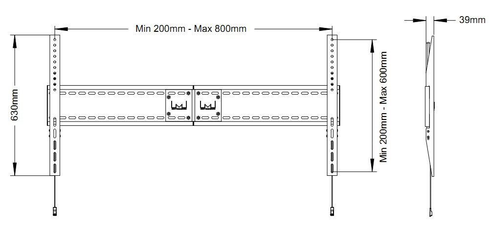 Svart Multibrackets 1091 7350073731091 TV-fästen 1091 www.electricalstuff.se ElectricalStuff.se Multibrackets 1091 tv-f
