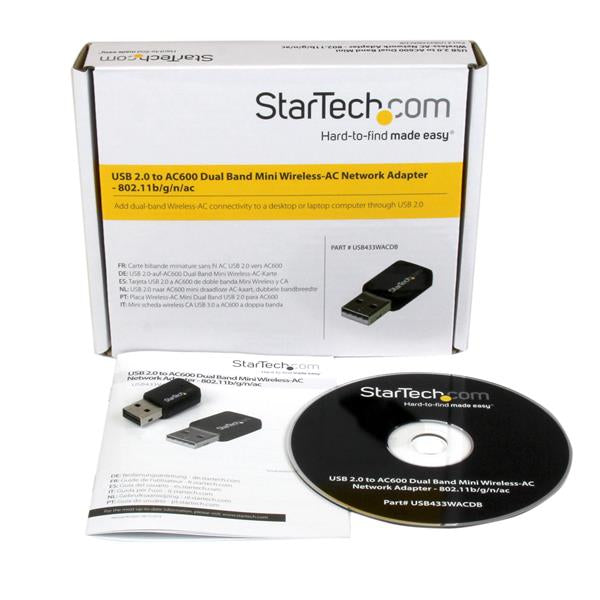 StarTech.com USB 2.0 AC600 trådlös-AC-nätverksadapter med mini dual-band - 1T1R 802.11ac WiFi-adapter StarTech.com USB433W
