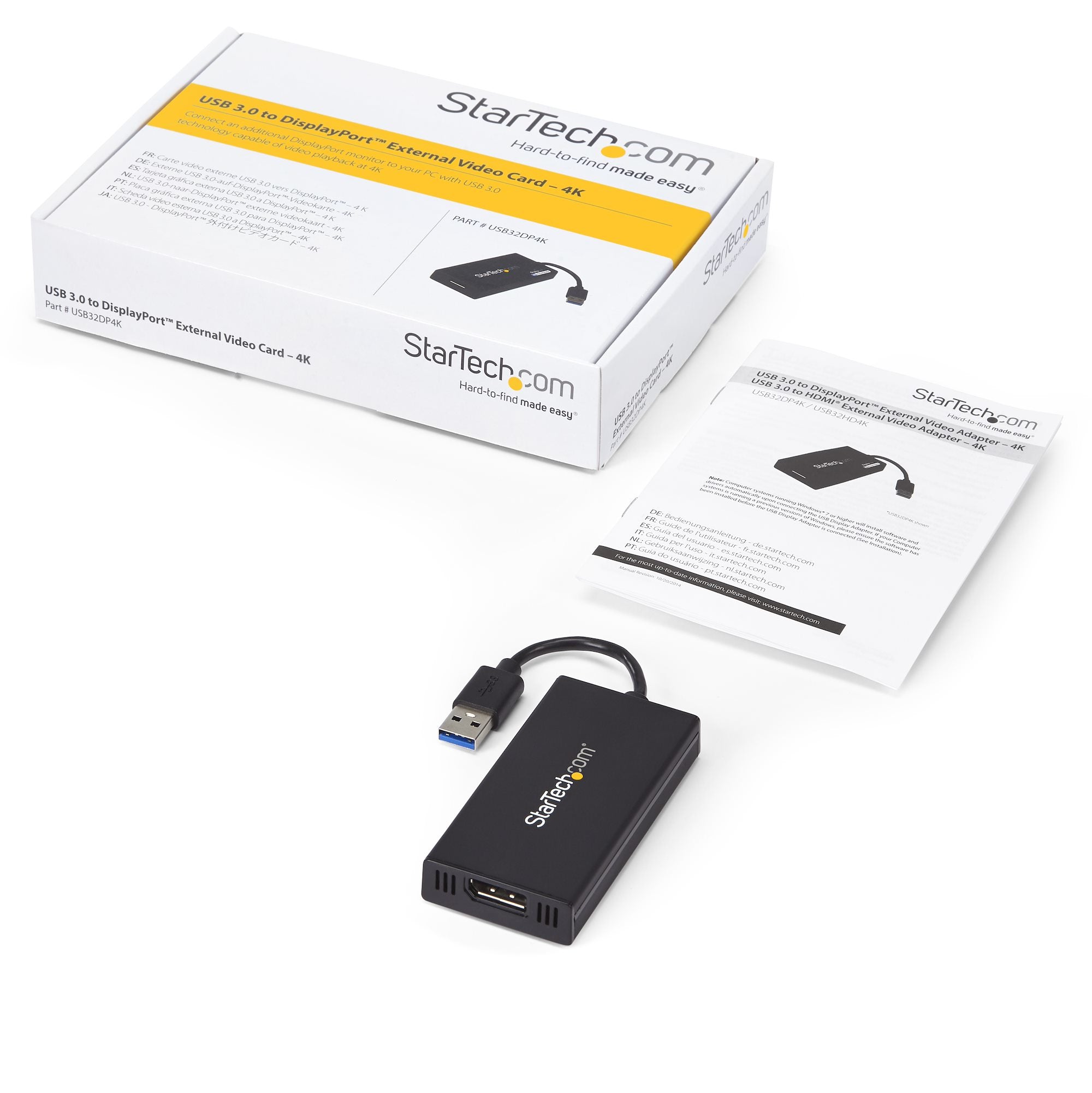 3806|5054629512920 USB-Grafikadaptrar USB 3.0 till 4K DisplayPort-videoadapter för flera externa skärmar - DisplayLink-cer