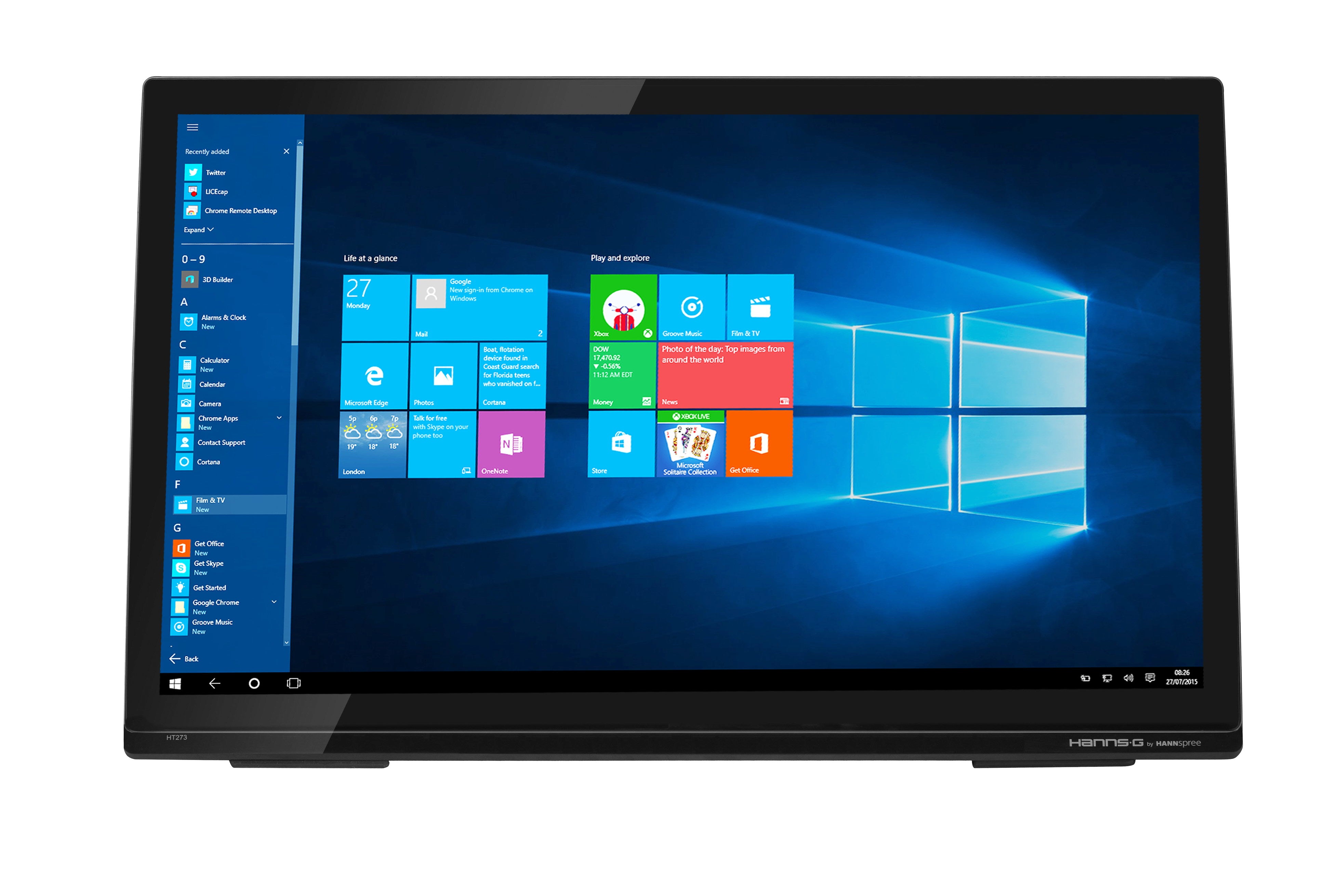 ta pc-skärmar 68,6 cm (27") 1920 x 1080 pixlar Full HD LED Pekskärm Bordsskiva Svart Hannspree HT273HPB 4711404020988 Platta
