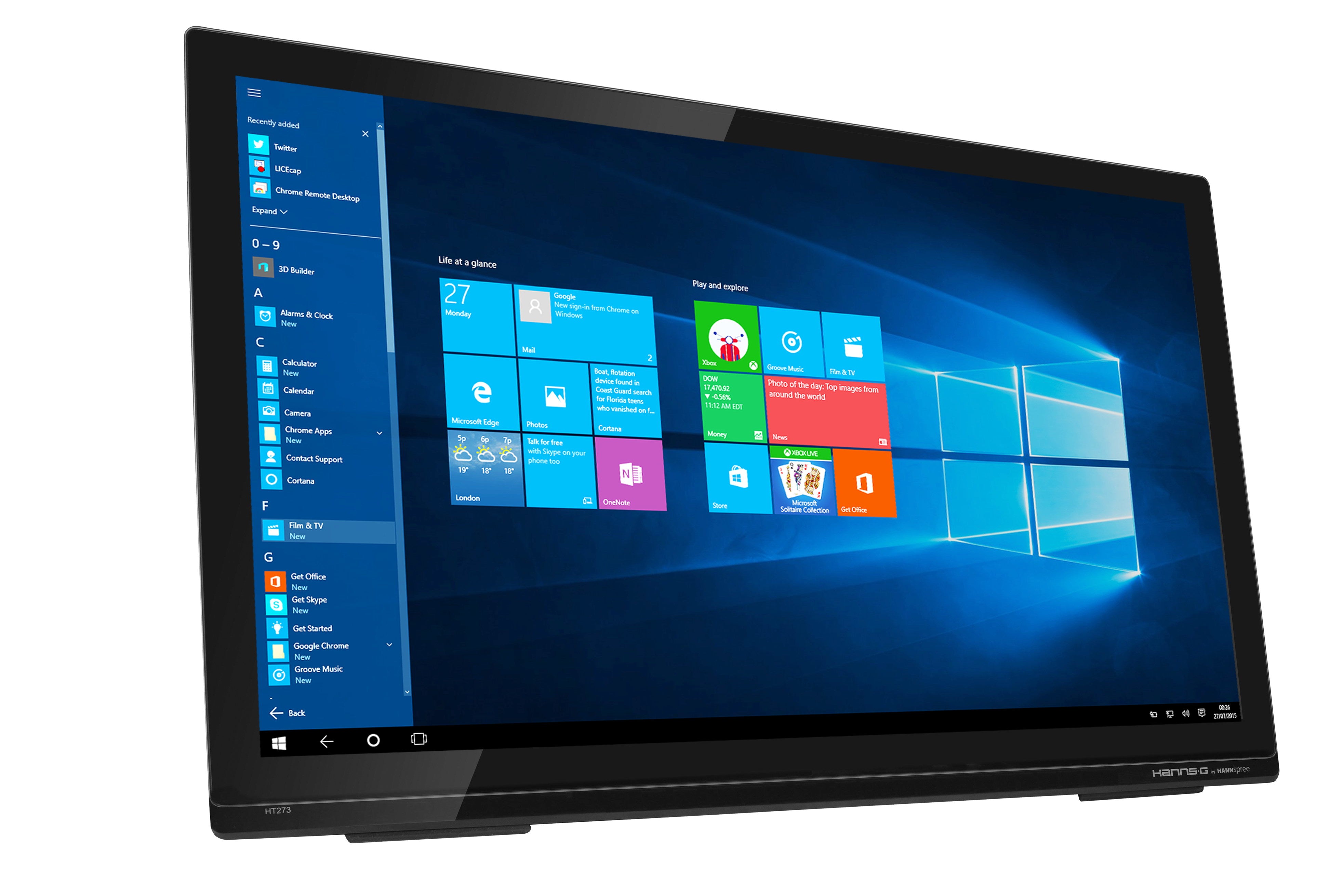 1080 pixlar Full HD LED Pekskärm Bordsskiva Svart Hannspree HT273HPB 4711404020988 Platta Pc-Skärmar HT273HPB www.electri
