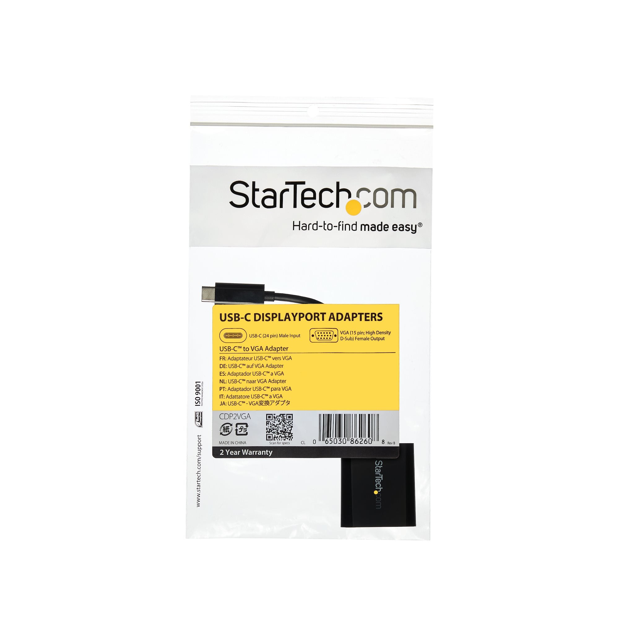 rTech.com USB-C- till VGA-adapter StarTech.com CDP2VGA 0065030862608|065030862608 USB-Grafikadaptrar USB-C- till VGA-adapt