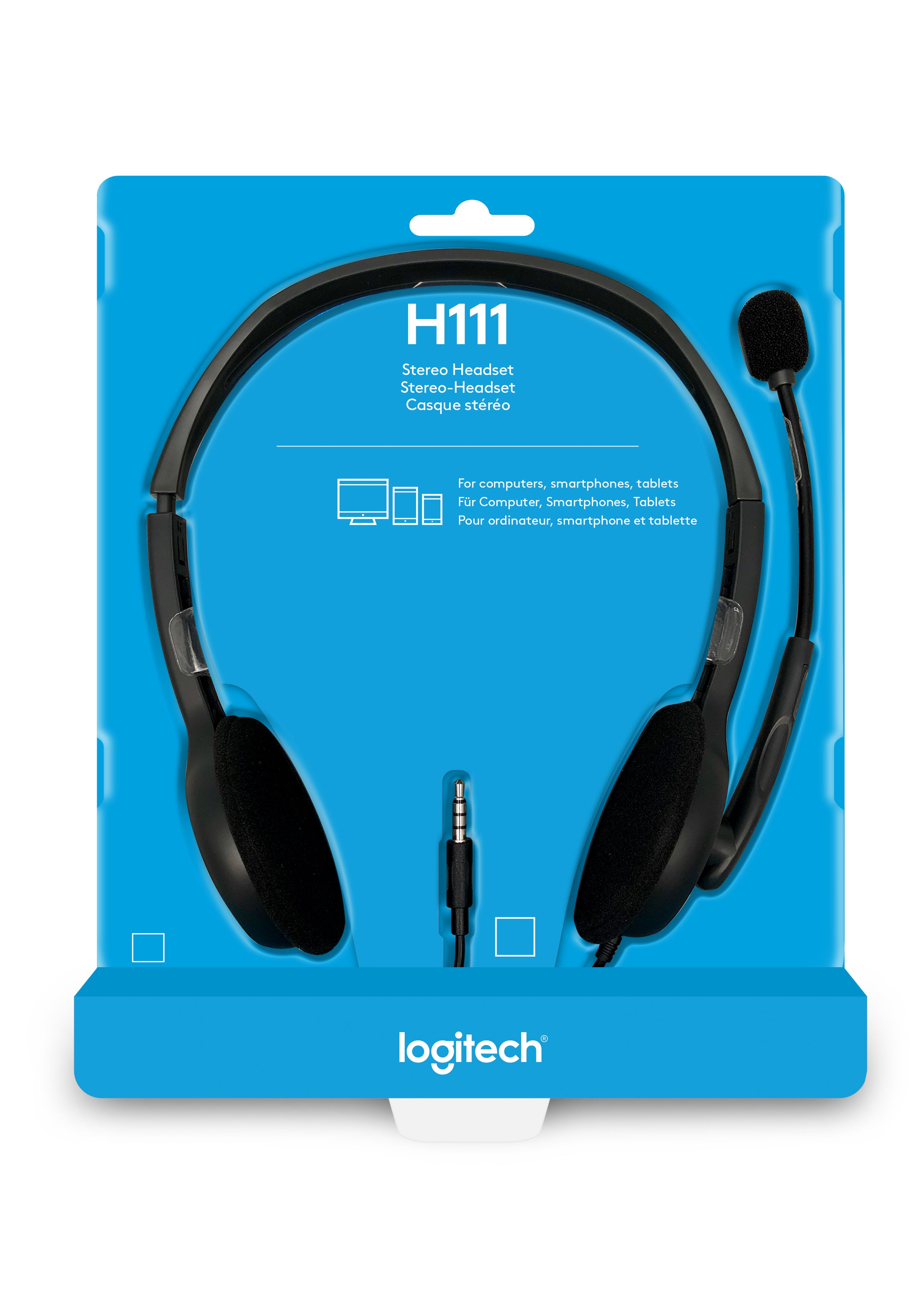 00593 5099206057340 Hörlurar och Headsets H111 www.electricalstuff.se ElectricalStuff.se Logitech H111 Headset Kabel Huv
