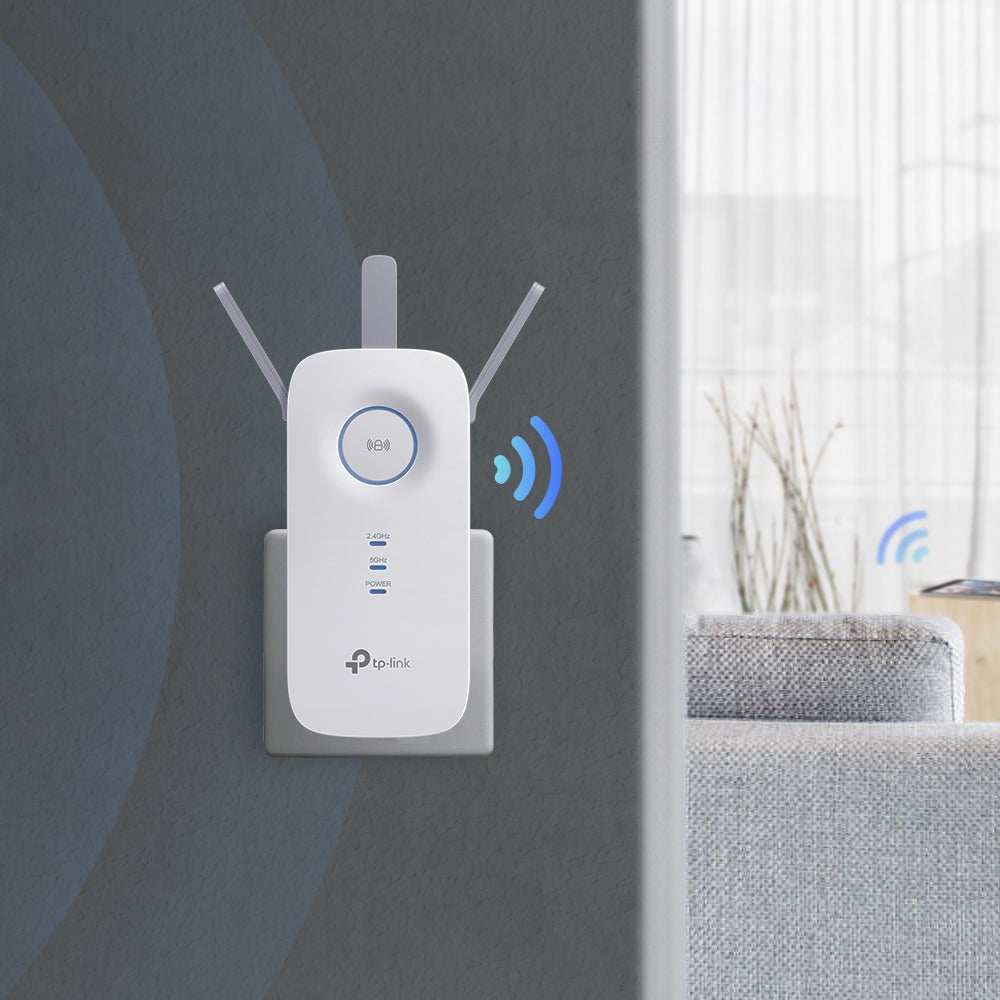Nätverksförlängare RE450 www.electricalstuff.se ElectricalStuff.se TP-Link RE450 Nätverkssändare och -mottagare Vit 10,