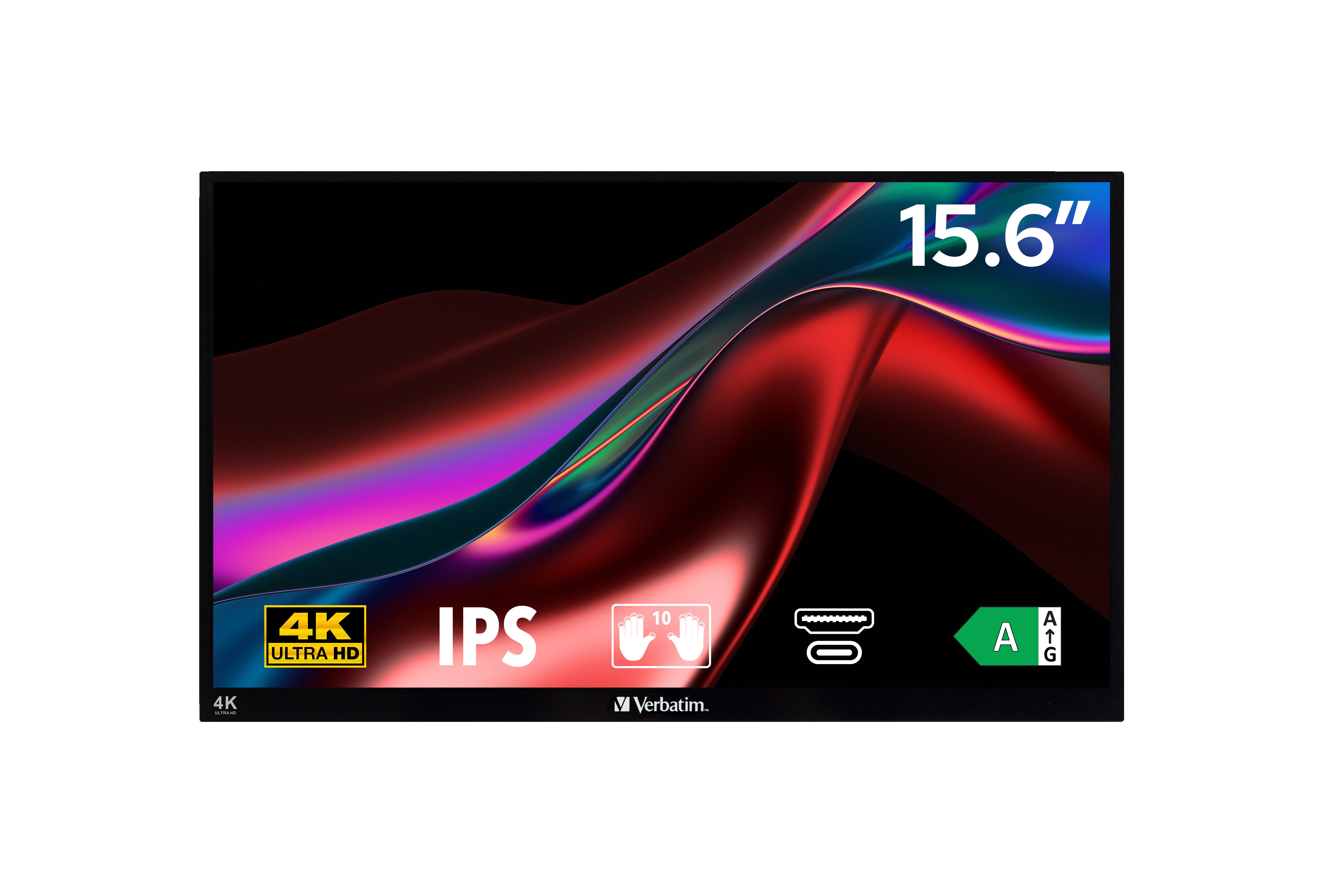 ff.se Verbatim 32238 platta pc-skärmar 39,6 cm (15.6") 3840 x 2160 pixlar 4K Ultra HD LCD Pekskärm Svart Verbatim 32238 00
