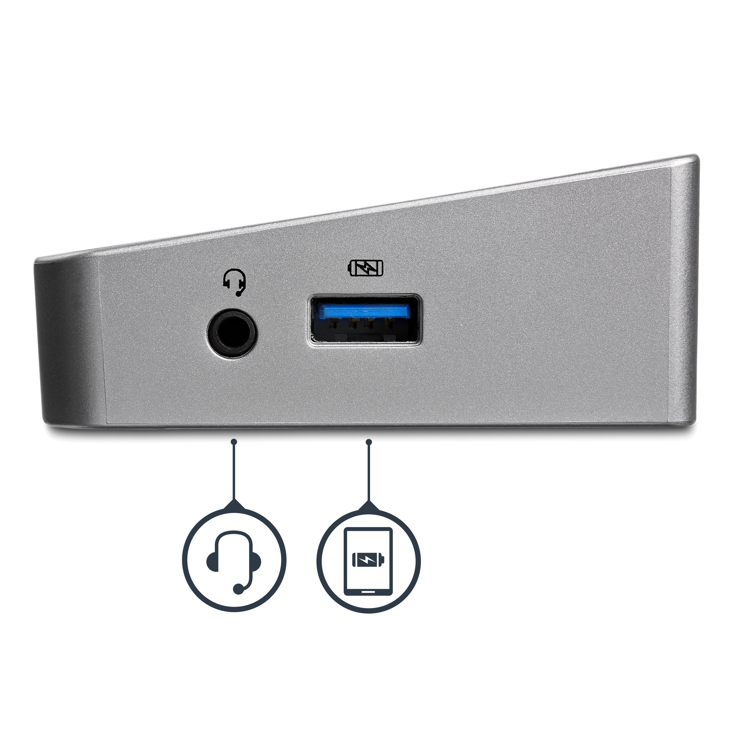 kningsstation för trippelskärmar - 1x HDMI - 2x DisplayPort Portreplikator | För Mac & Windows® | 4K DP | 5USB-portar | TAA-