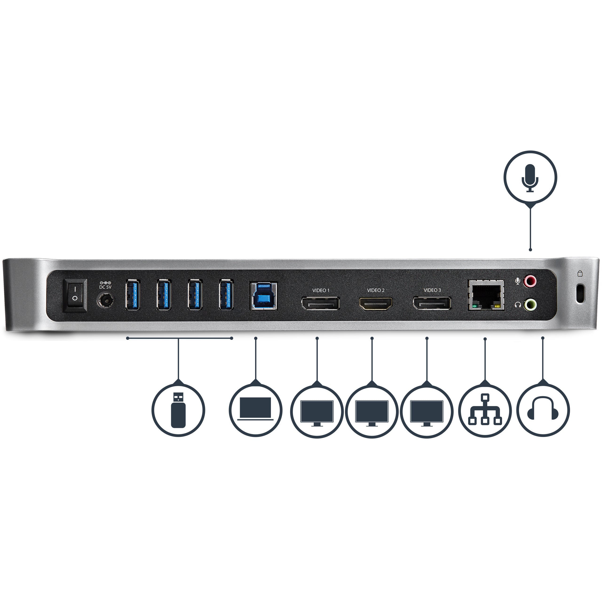 klassadwww.electricalstuff.se ElectricalStuff.se StarTech.com USB 3.0-dockningsstation för trippelskärmar - 1x HDMI - 2x D