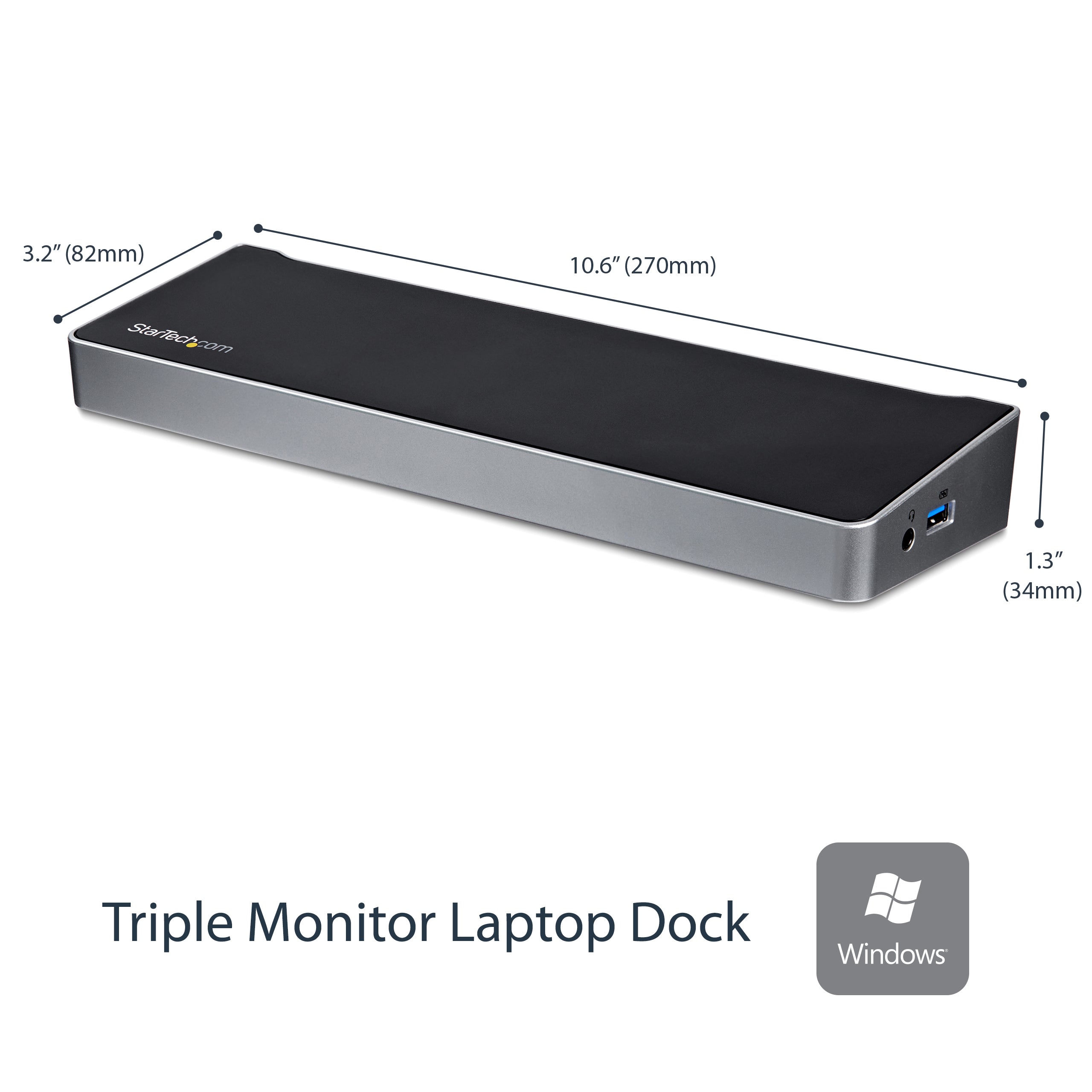 Port StarTech.com USB3DOCKH2DP 0065030860918|065030860918|5054629885406 Dockningsstationer För Bärbara Datorer USB 3.0-doc