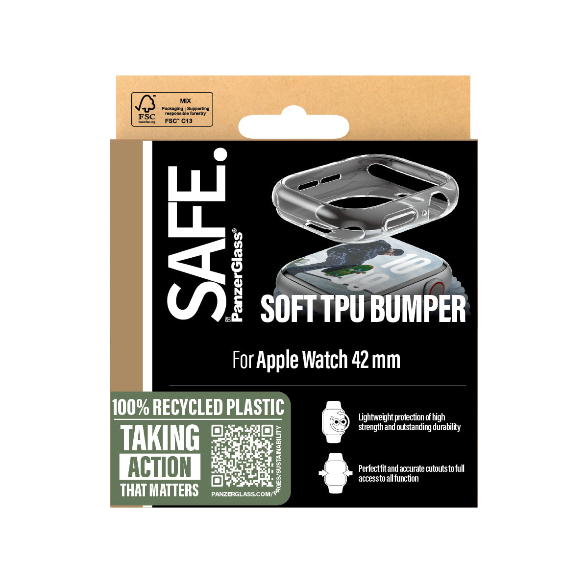 .se PanzerGlass SAFE by PG Scrn TPU Bump TP Watch 41mm Transparent PanzerGlass SAFE95906 5715685003745 Smarta Bärbara Till