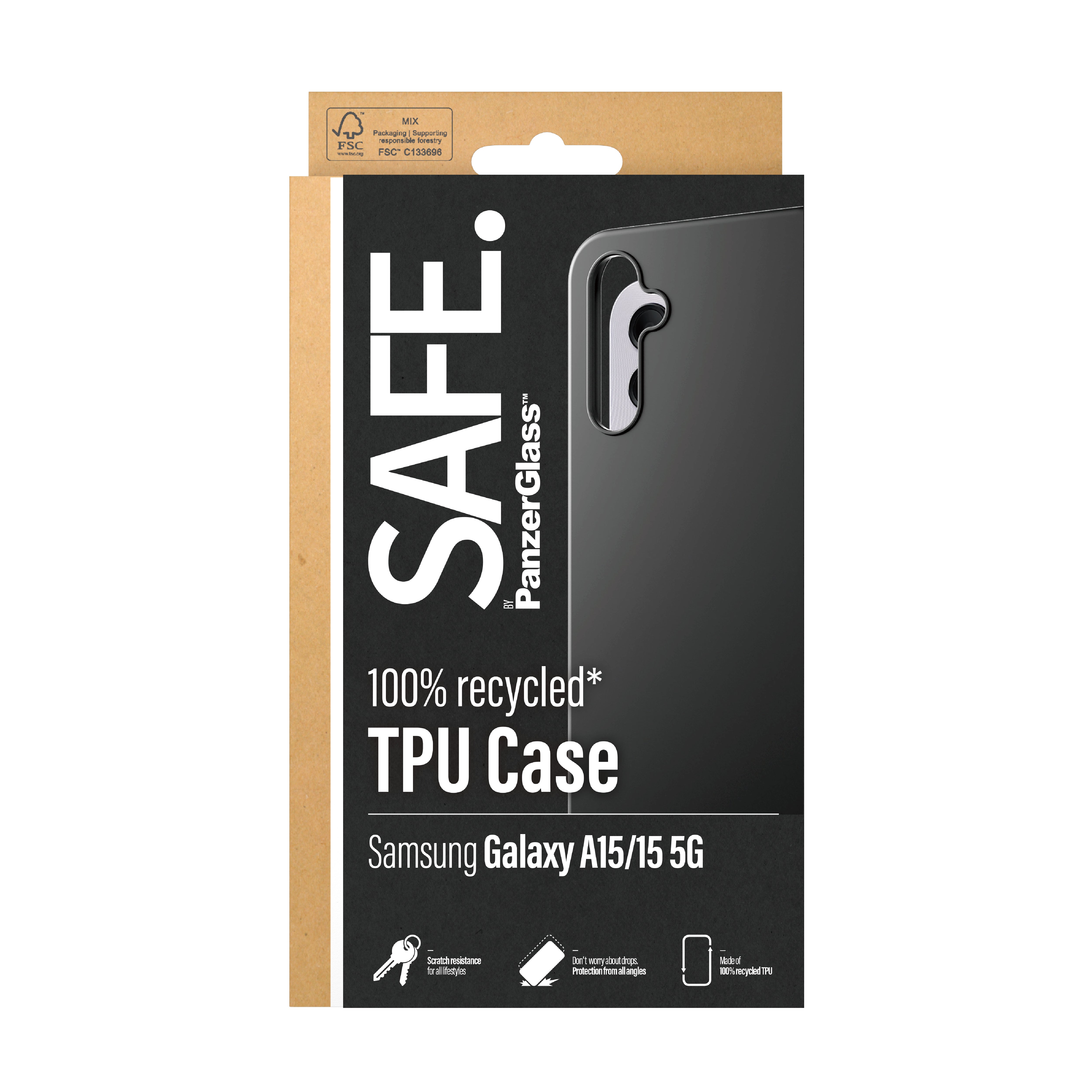 icalstuff.se ElectricalStuff.se PanzerGlass SAFE. by Case Samsung New A14 A14 5G Black mobiltelefonfodral Omslag Transpare