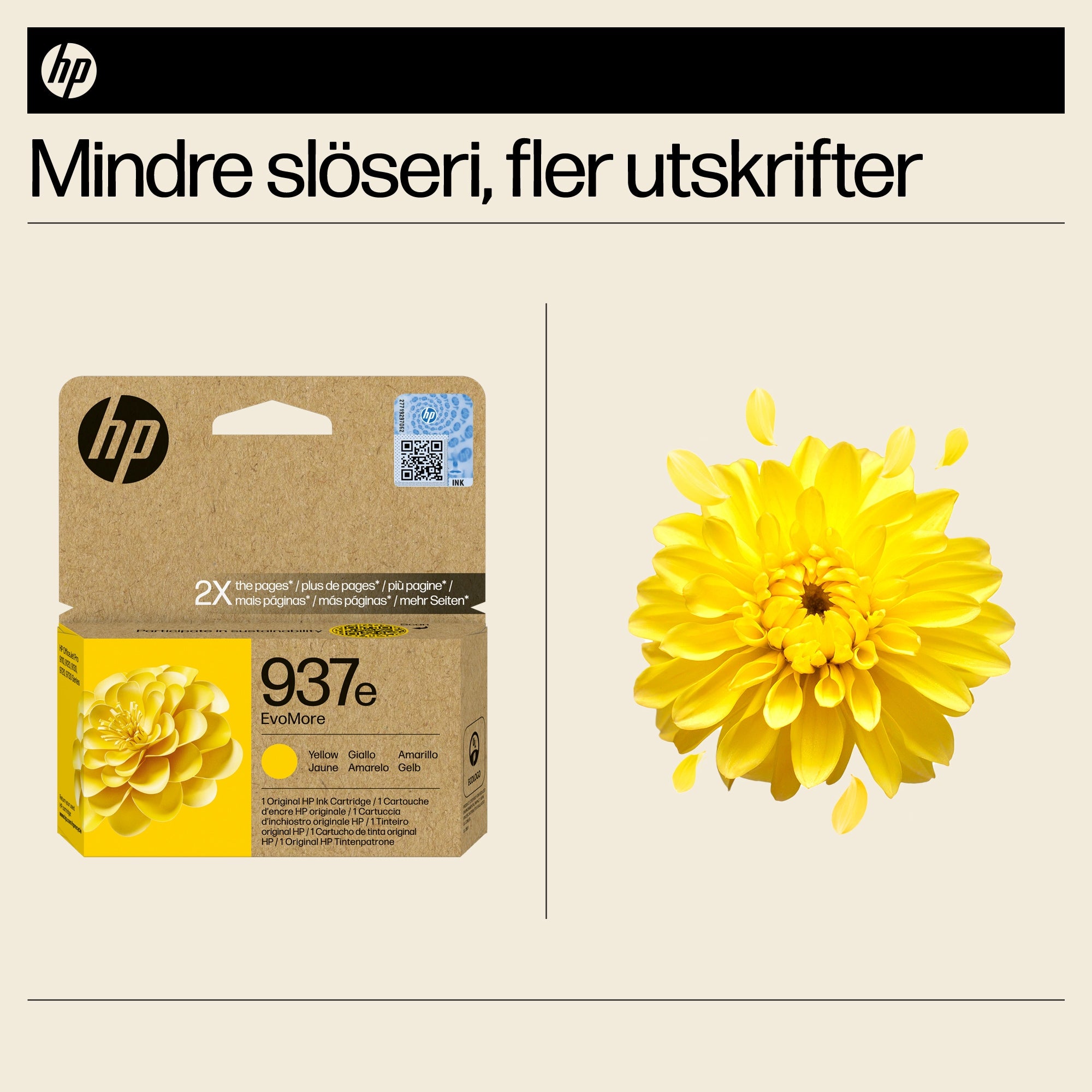 www.electricalstuff.se ElectricalStuff.se HP 937e EvoMore gul originalbläckpatron HP 4S6W8NE 0196786147678|196786147678|01