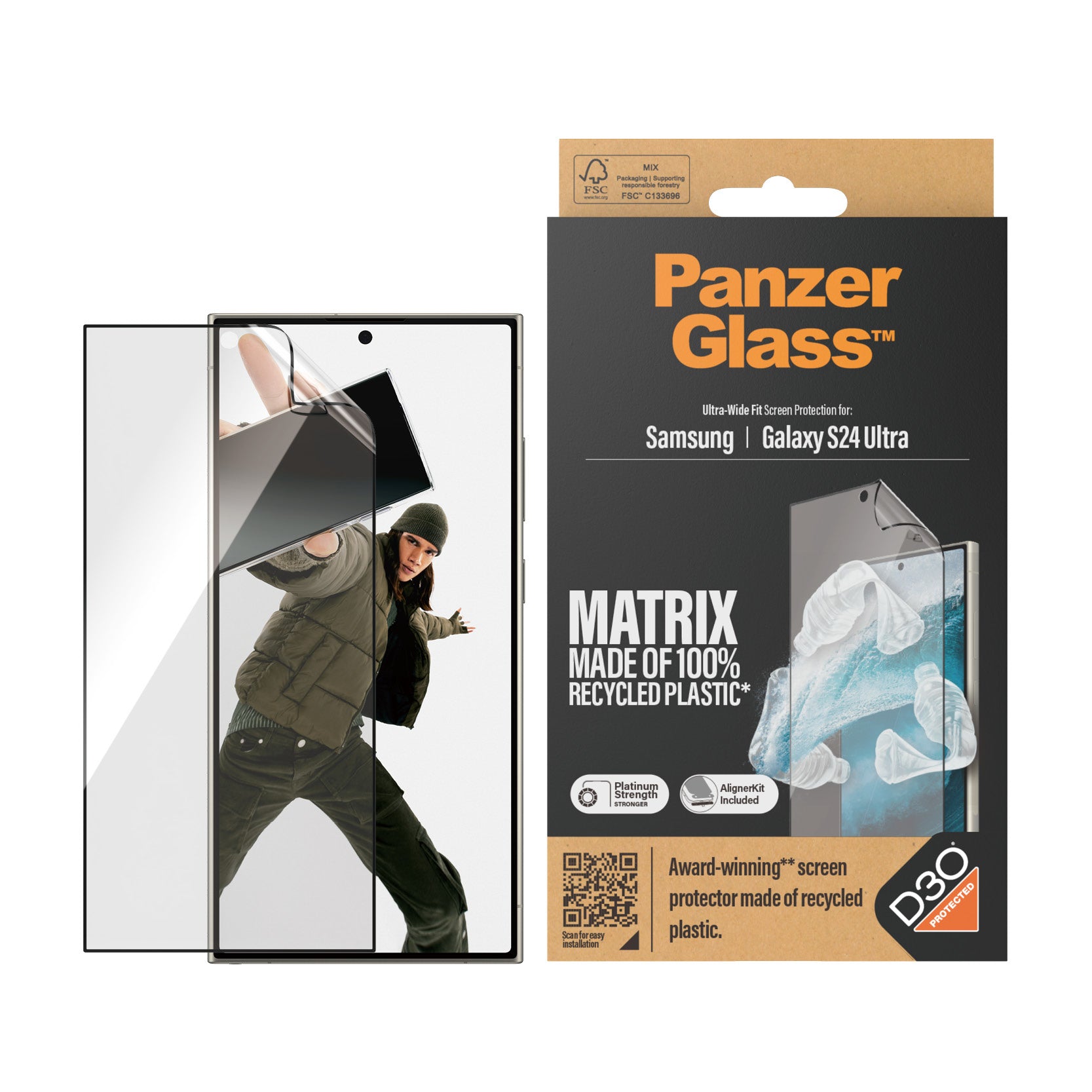 ck PanzerGlass 7355 5711724073557 Skärm- och Baksidesskydd till Mobiltelefoner Ultra Wide Fit D3O PET-Folie www.electrical