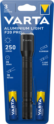 1 4008496056446 Ficklampor Aluminium Light F20 Pro www.electricalstuff.se ElectricalStuff.se Varta Aluminium Light F20 P