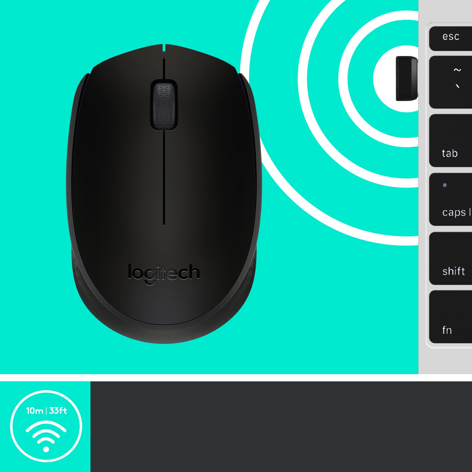 f.se Logitech M171 datormöss Kontor Ambidextrous RF Trådlös Optisk 1000 DPI Logitech 910-004424 5099206062856 Datormöss