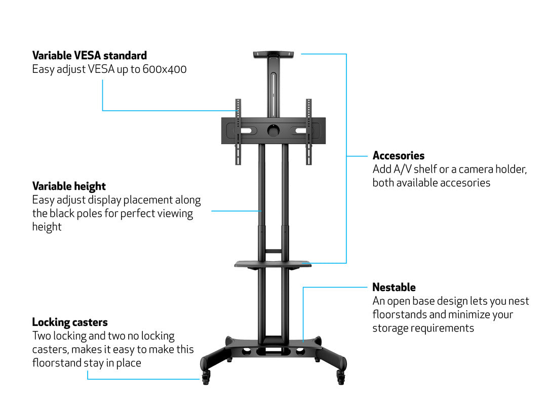 tricalStuff.se Multibrackets 2319 fäste för skyltningsskärm 152,4 cm (60") Svart Multibrackets 2319 7350073732319 Fästen f