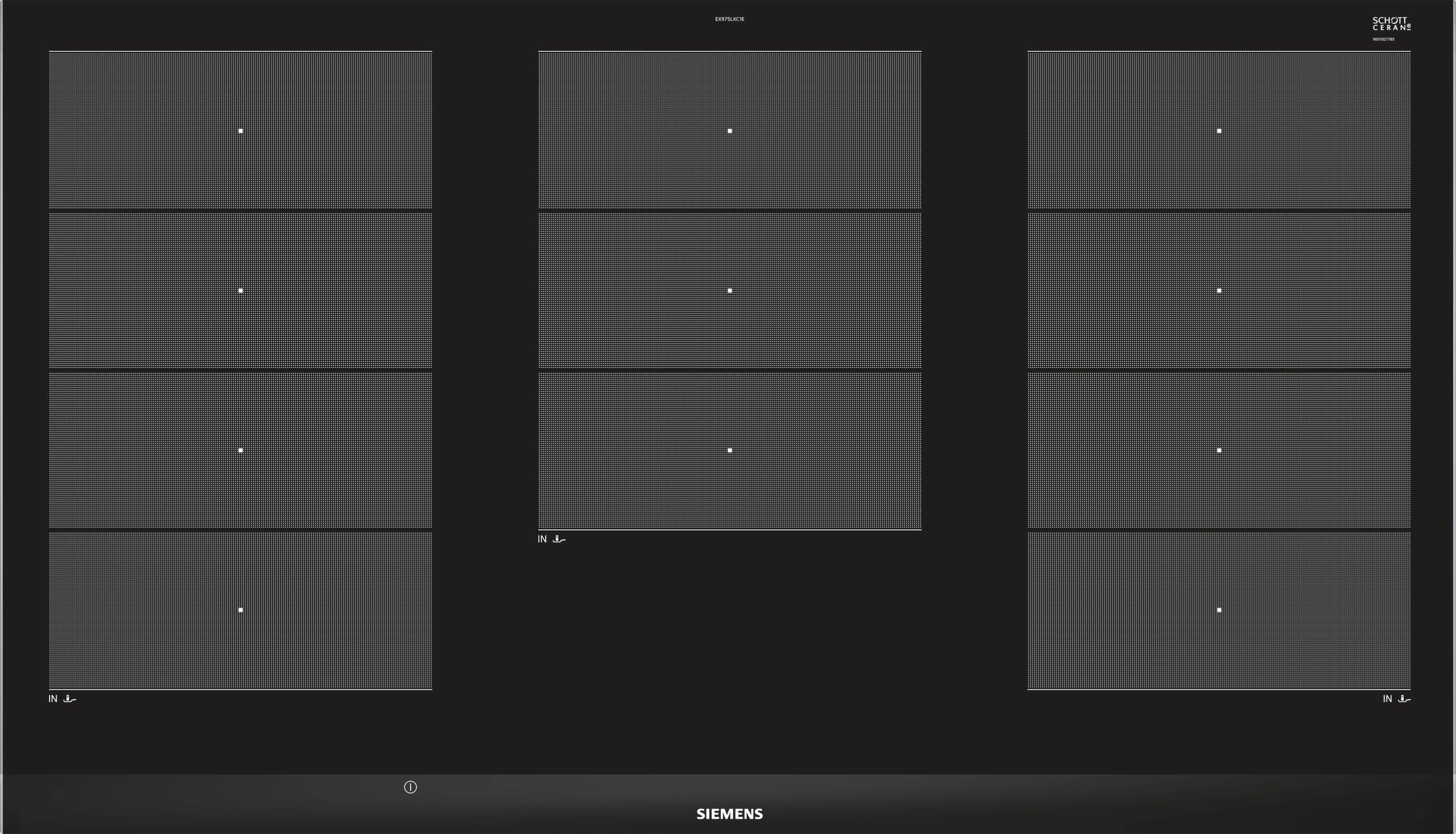 X975LXC1E spishällar Svart, Rostfritt stål Inbyggd Induktionshäll med zon 5 zone(s) Siemens EX975LXC1E 4242003692301 Spishäl
