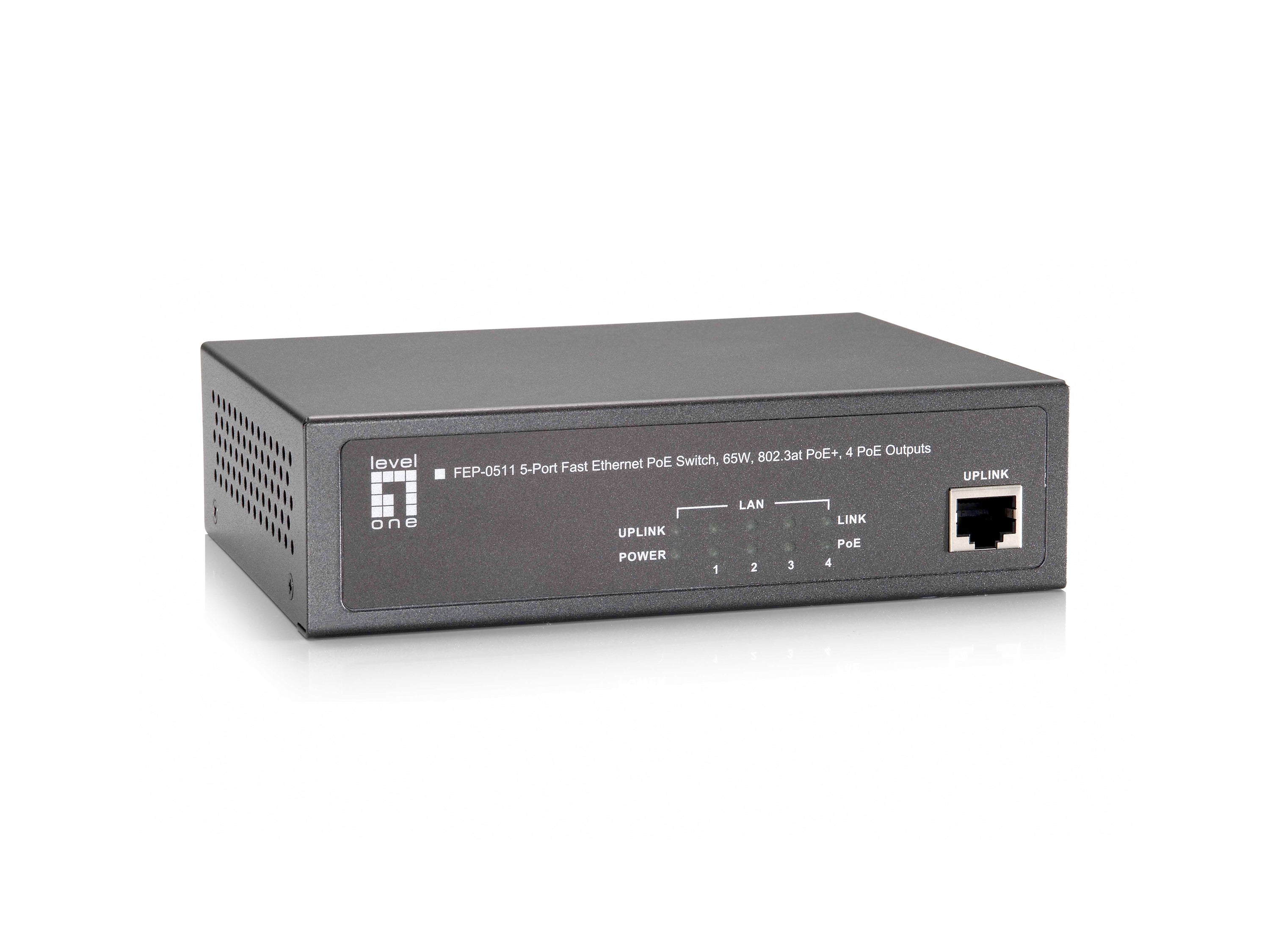 Ethernet (PoE) stöd Grå LevelOne FEP-0511 4015867195840 Nätverksswitchar FEP-0511 www.electricalstuff.se ElectricalStuff.s