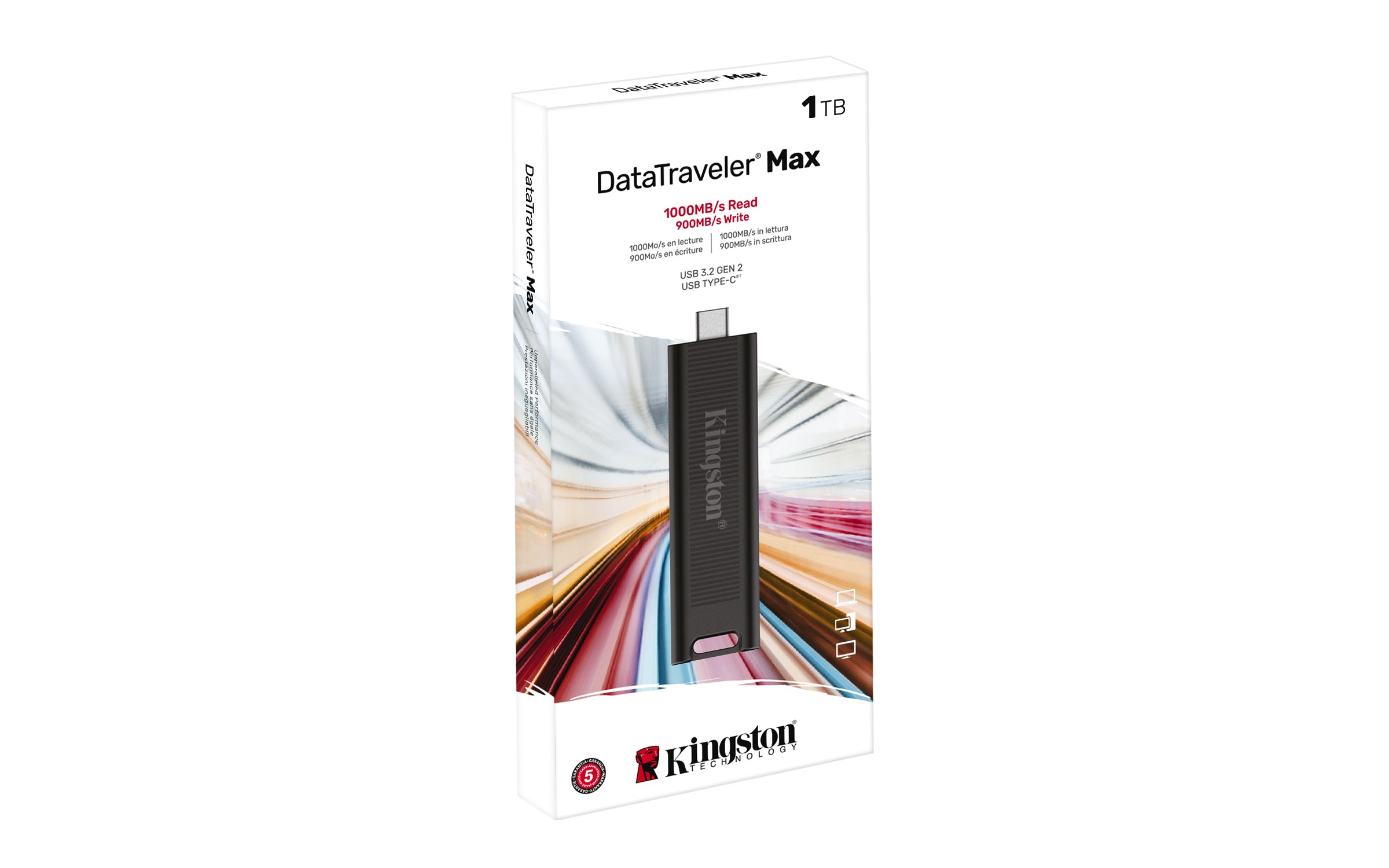 pe-C 3.2 Gen 2 (3.1 Gen 2) Svart Kingston Technology DTMAX/1TB 0740617322354|740617322354 USB-Sticka DataTraveler Max www.e