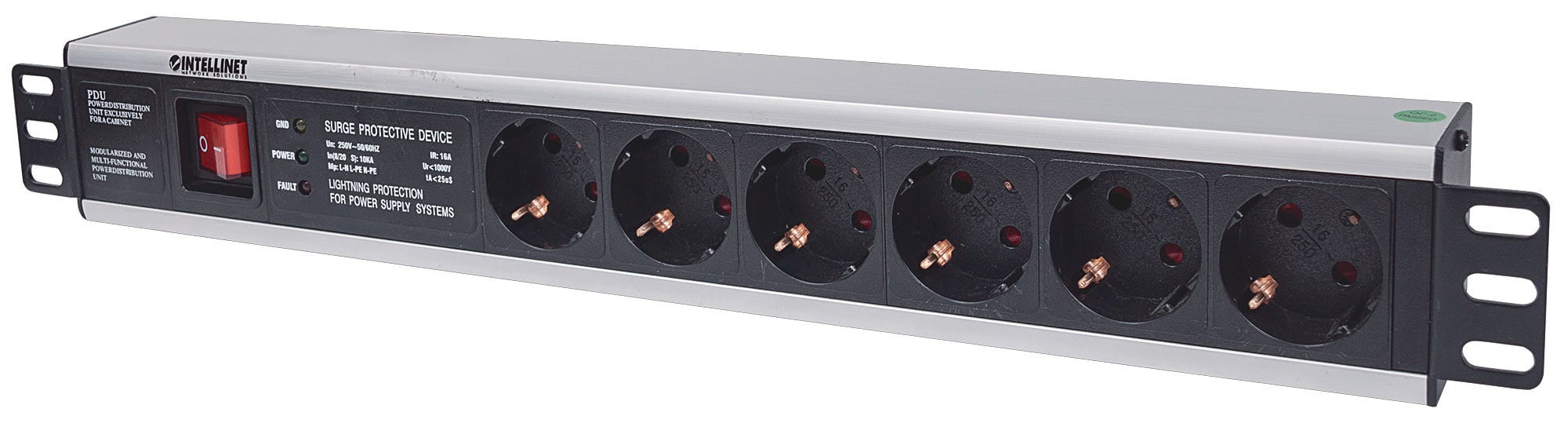 www.electricalstuff.se ElectricalStuff.se Intellinet 713962 grenuttag 6 AC-utgångar 1.5U Svart Intellinet 713962 076662371