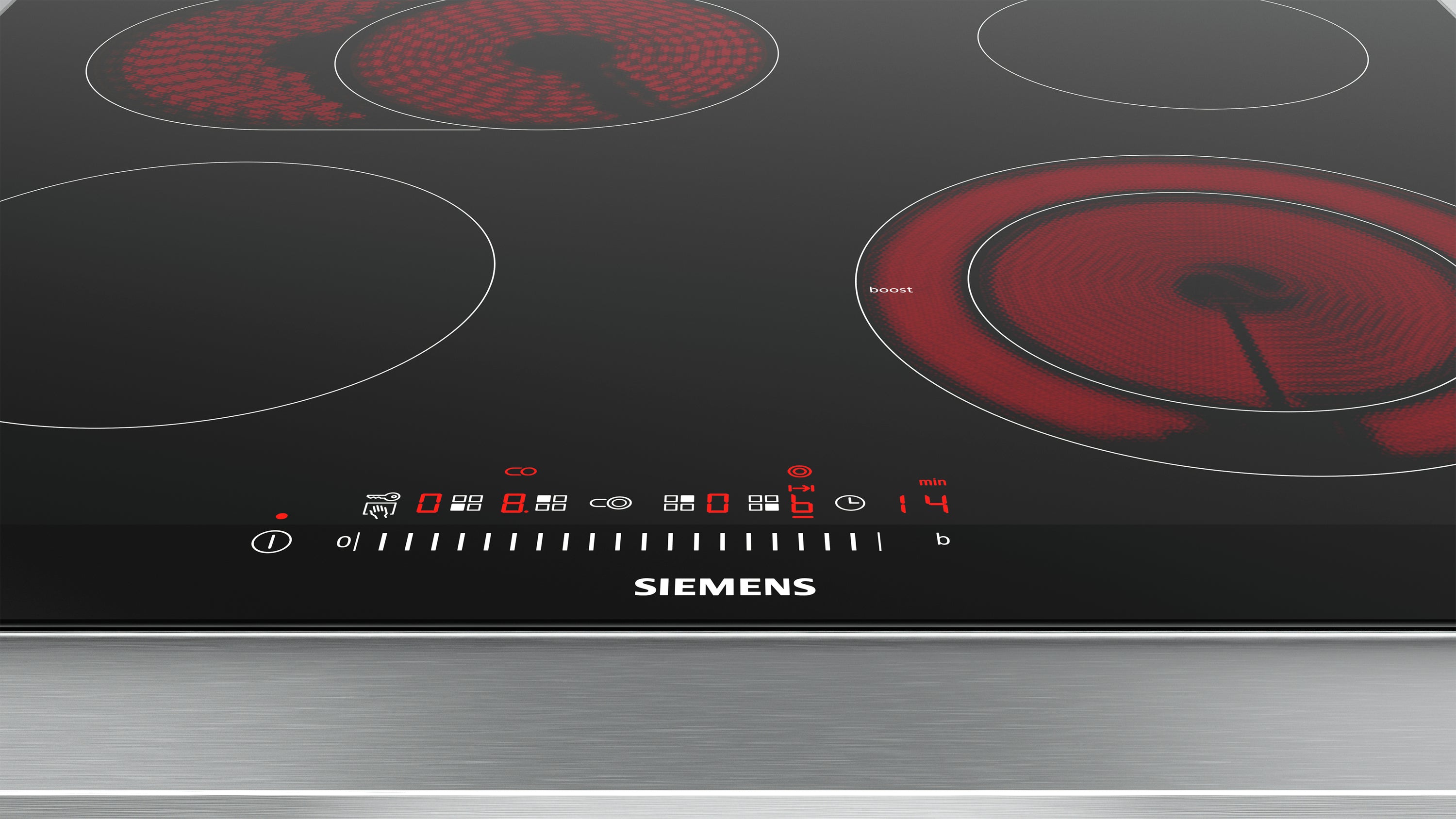 calstuff.se ElectricalStuff.se Siemens ET675FNP1E spishällar Svart, Rostfritt stål Inbyggd Keramisk 4 zone(s) Siemens ET67