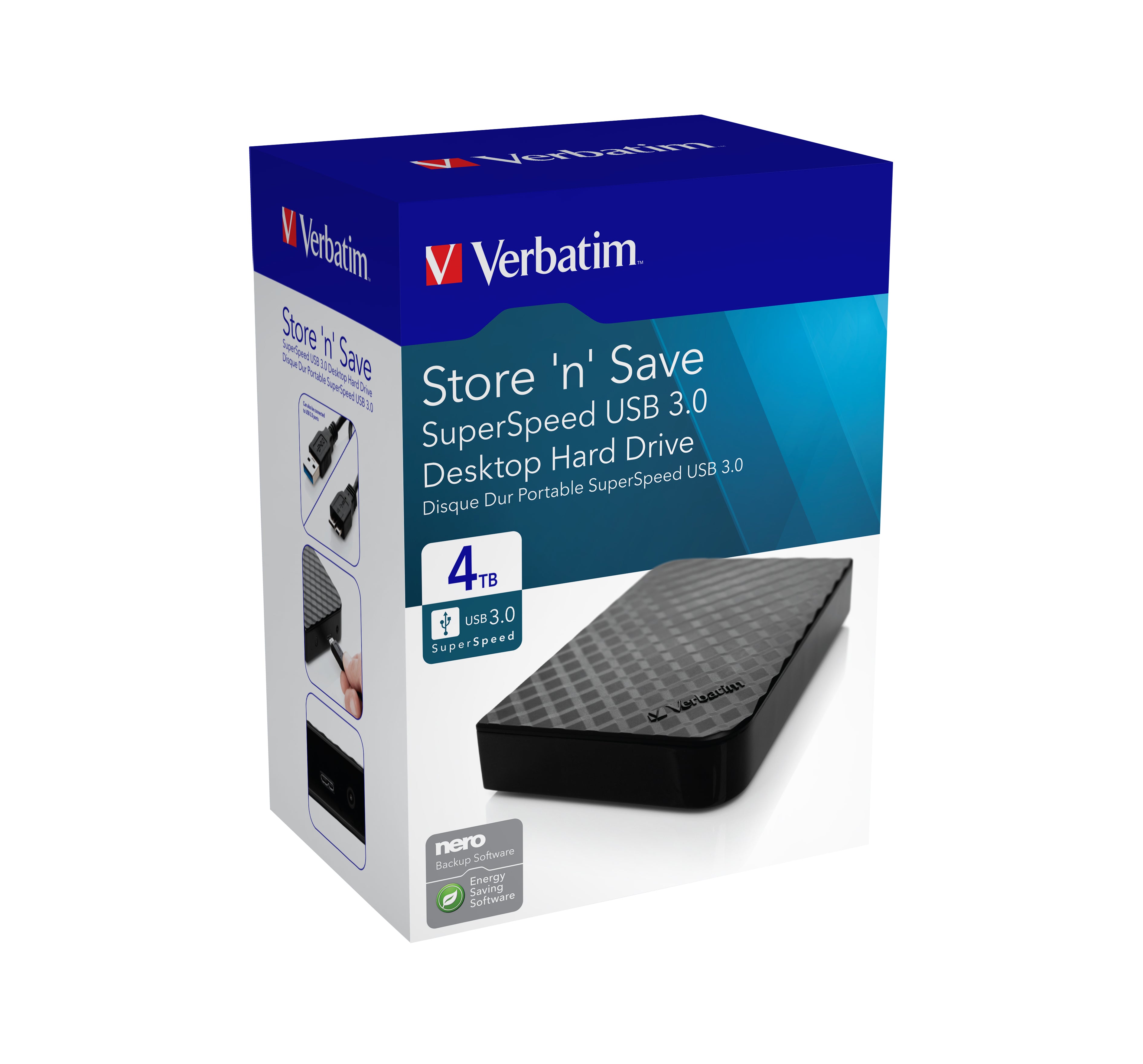 www.electricalstuff.se ElectricalStuff.se Verbatim Store 'n' Save externa hårddiskar 4 TB USB 3.2 Gen 1 (3.1 Gen 1) Svart